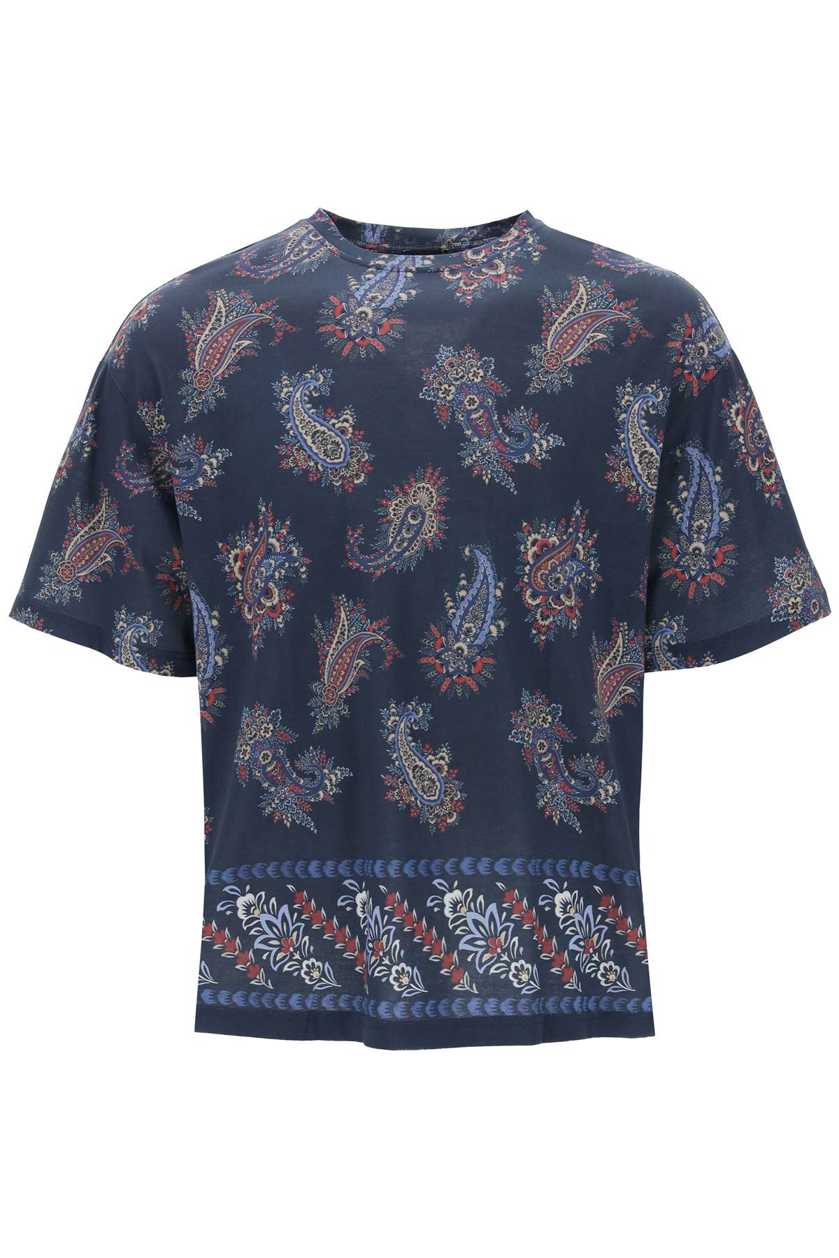 Shop Etro Paisley Print Crewneck T In Stampa Fdo Blu (green)