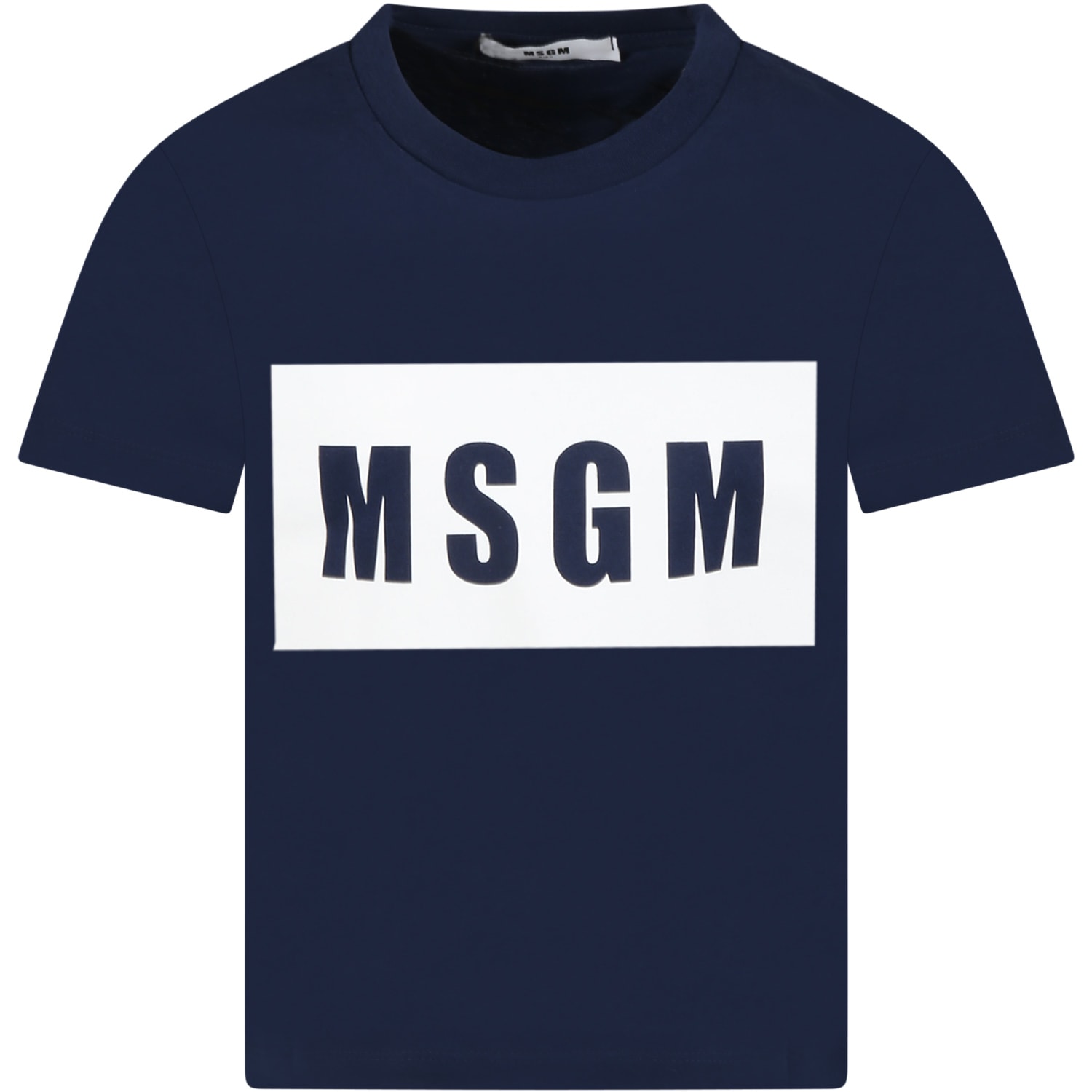 MSGM Blue T-shirt For Kids With Logo