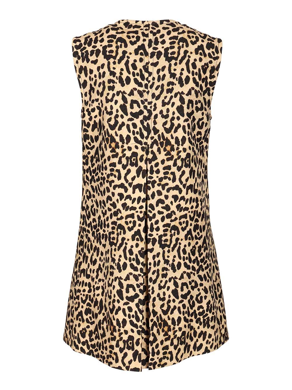 Valentino Animalier Mini Dress In Brown