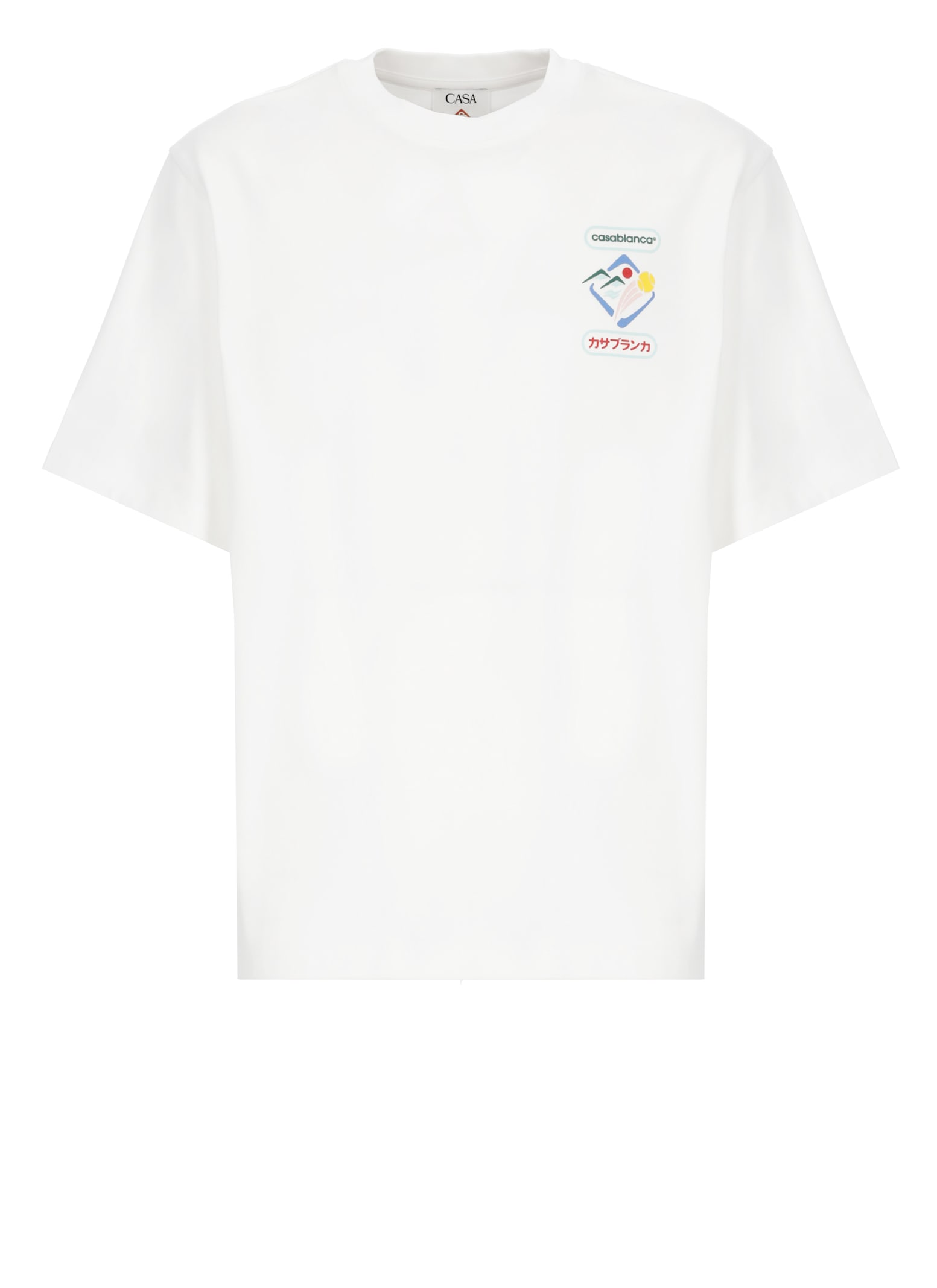 Casablanca Montaigne Sportif Crewneck Graphic Print T-shirt In White