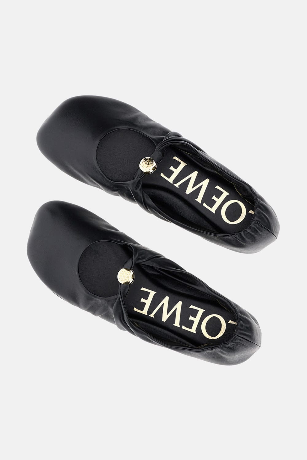 Loewe Women Pebble Ballerina In Nappa Leather In Black
