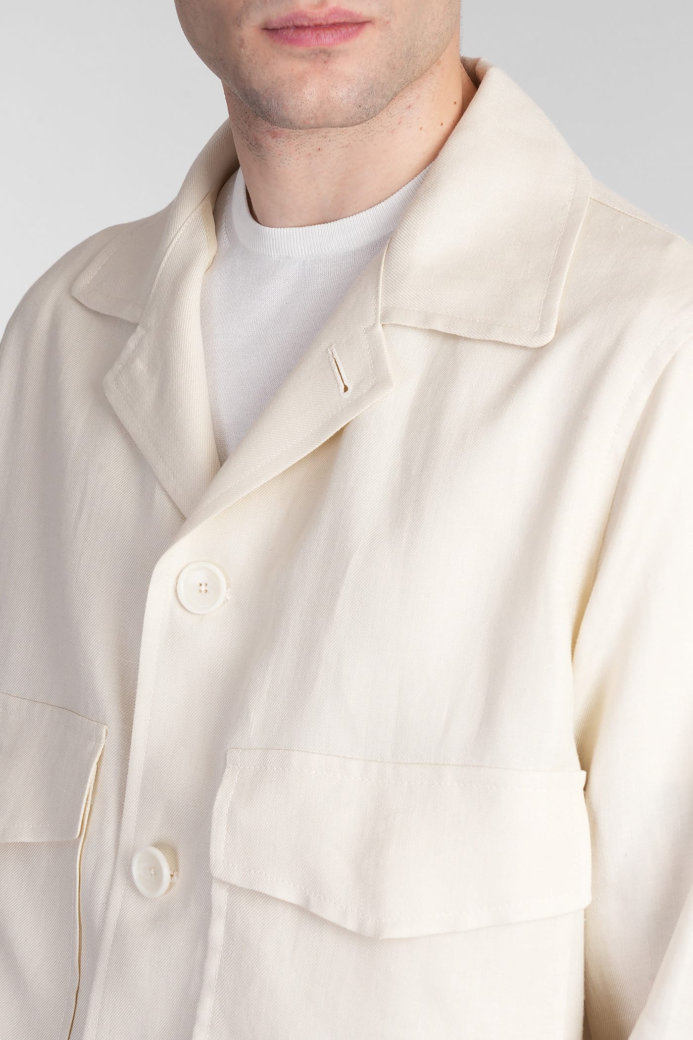 Tagliatore Amir Casual Jacket In Beige Linen In Beige