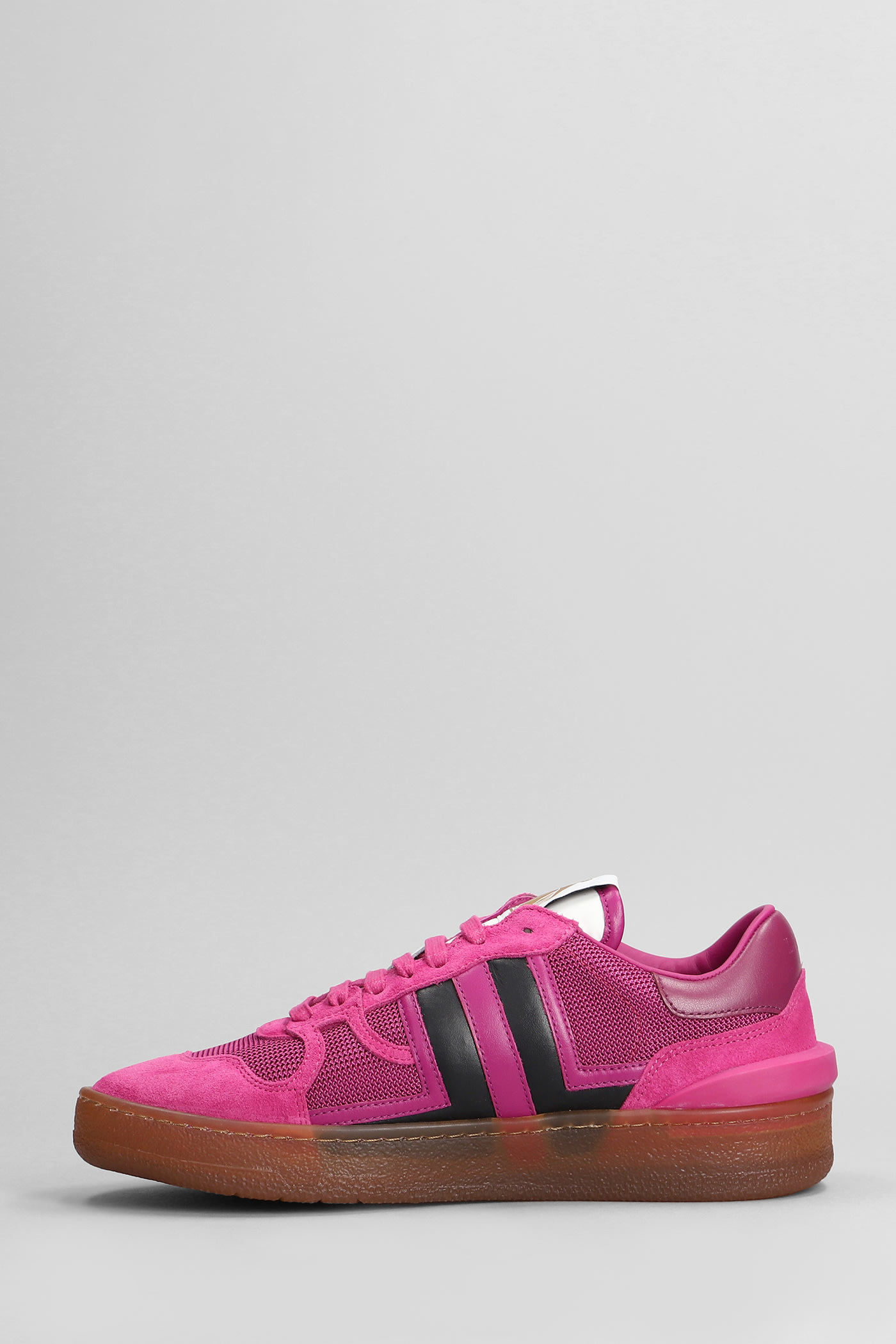 Shop Lanvin Clay Sneakers In Fuxia Leather