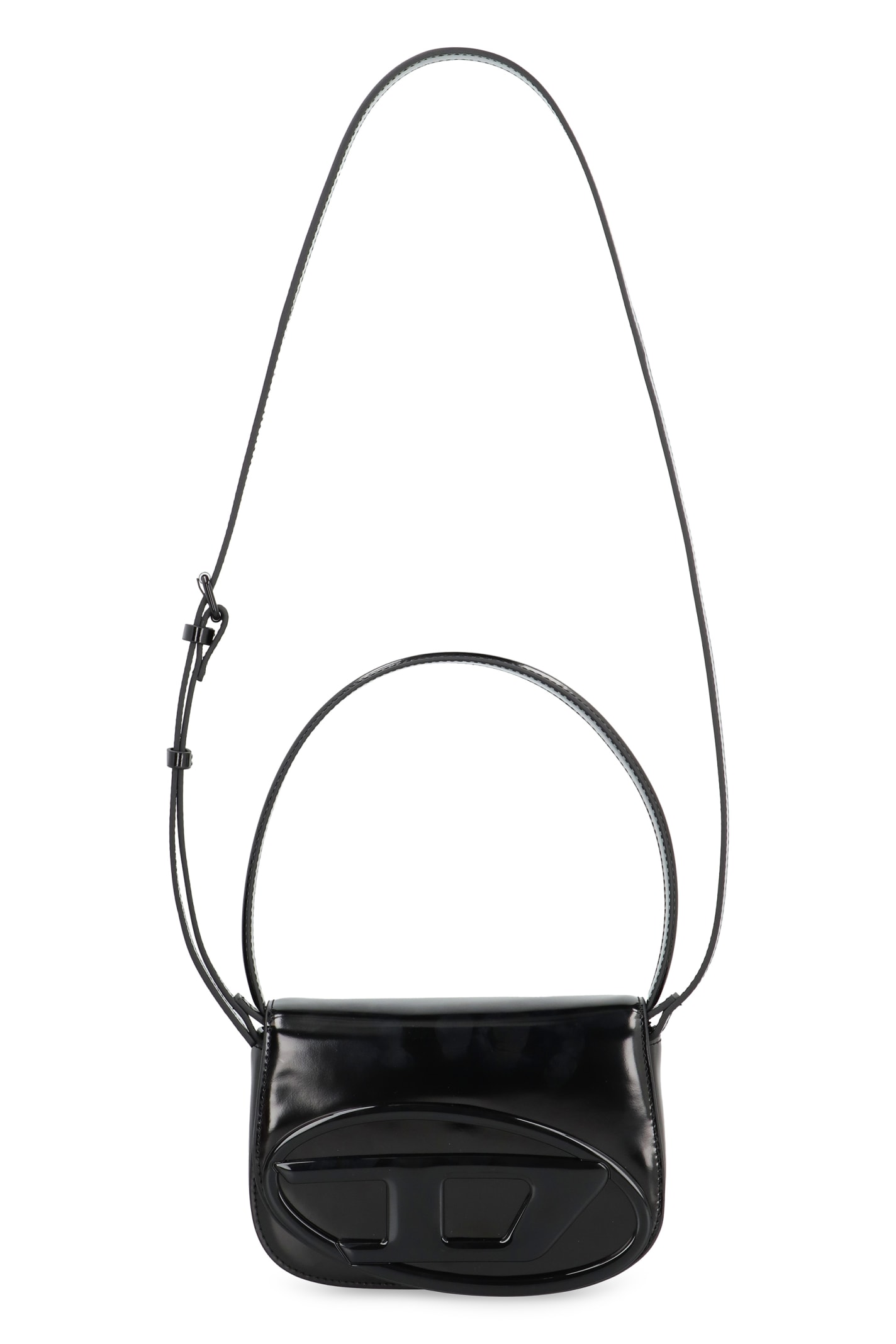 Shop Diesel 1dr Leather Shoulder Bag In Black