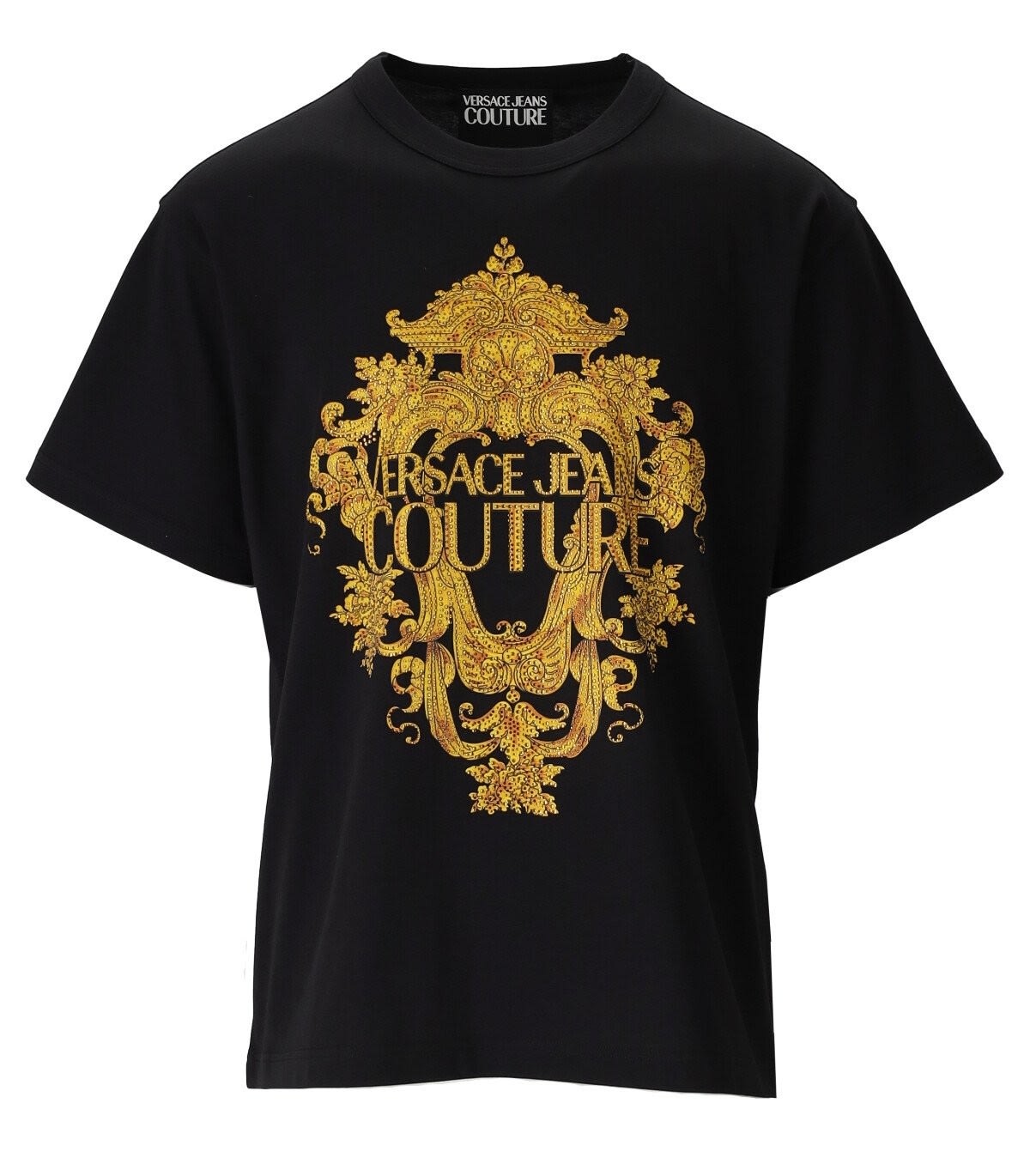 Versace Jeans Couture Baroque Crystal Black Gold T-shirt