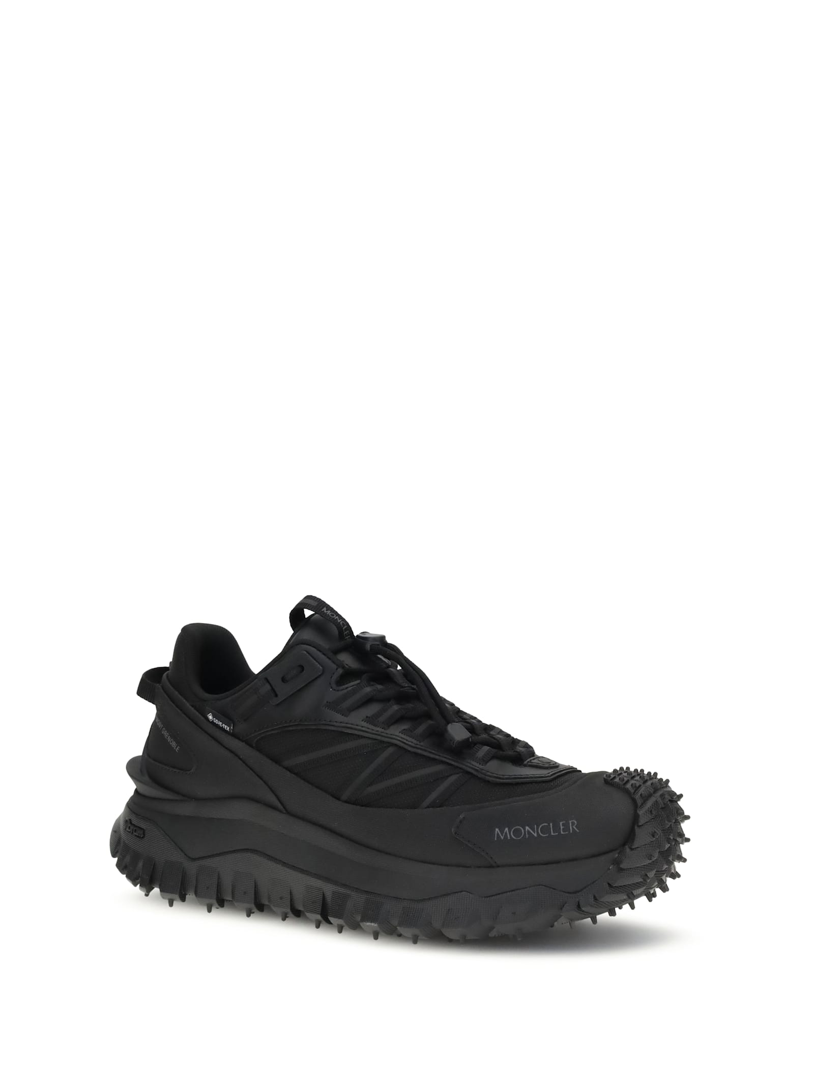 Moncler Men Trailgrip Gtx Mesh And Leather Sneakers In Black