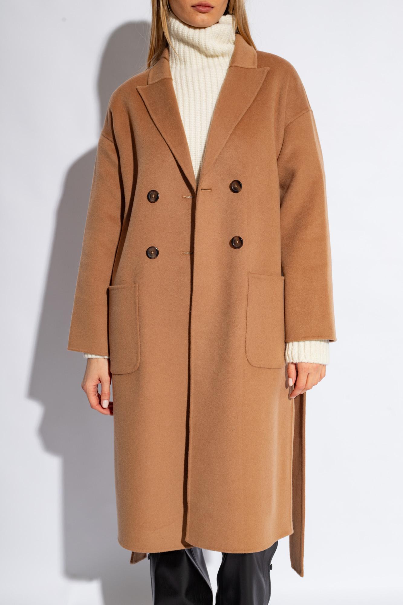 Anine Bing Womens Brown Dylan Double-breasted Relaxed-fit Wool And Cashmere Coat In Neutral