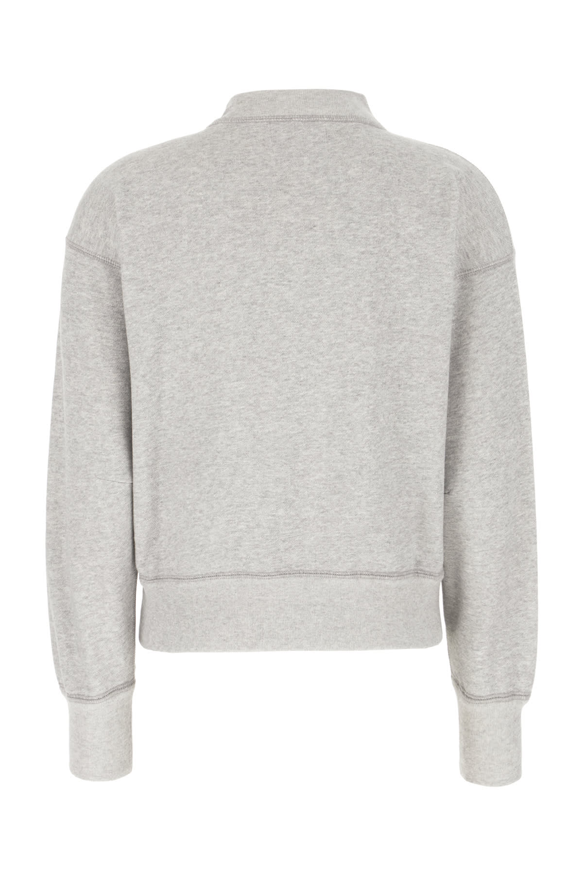 Shop Marant Etoile Melange Grey Cotton Blend Sweatshirt In Grey White