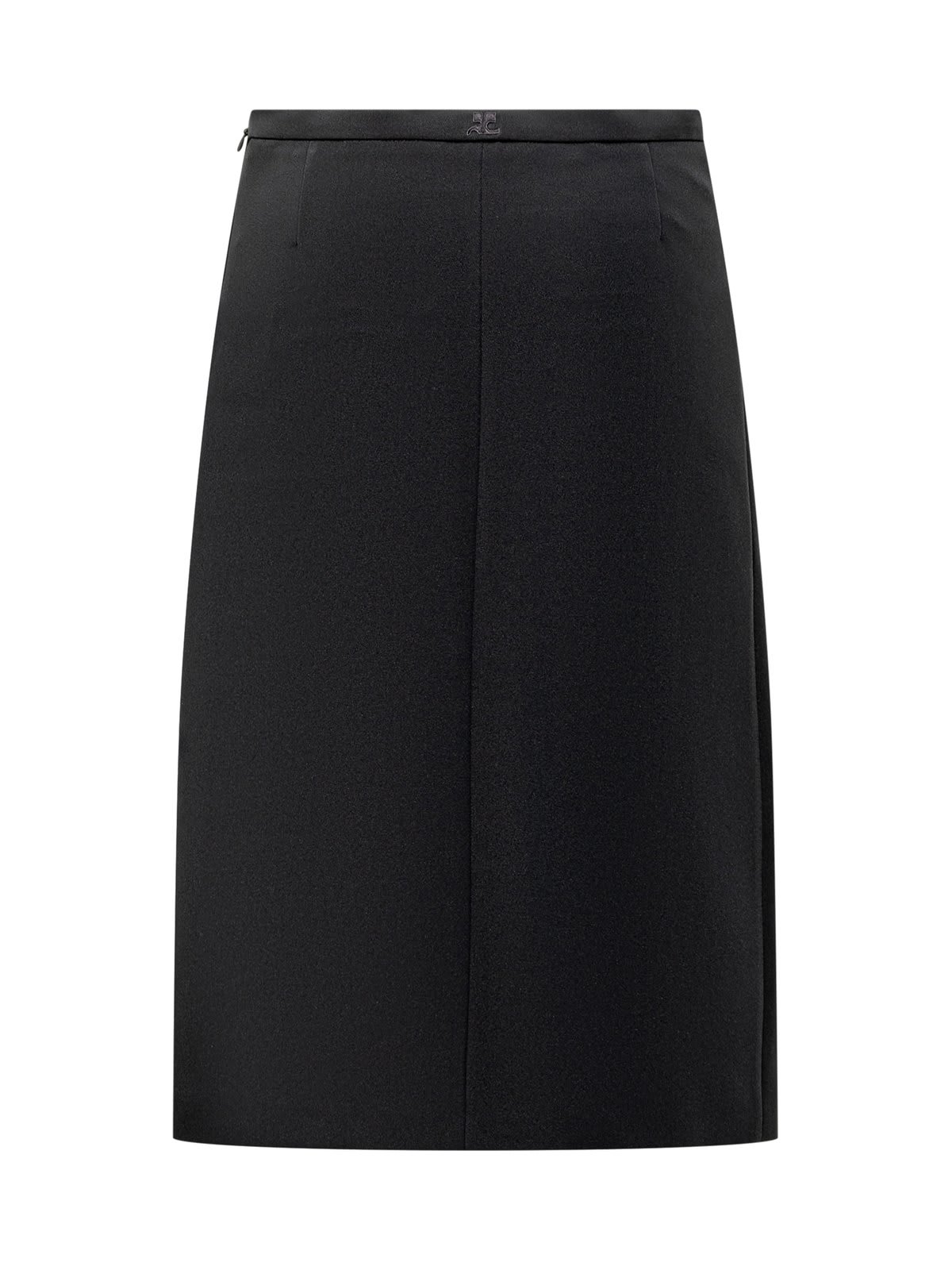 Shop Courrèges Zip Detailed Skirt In Nero