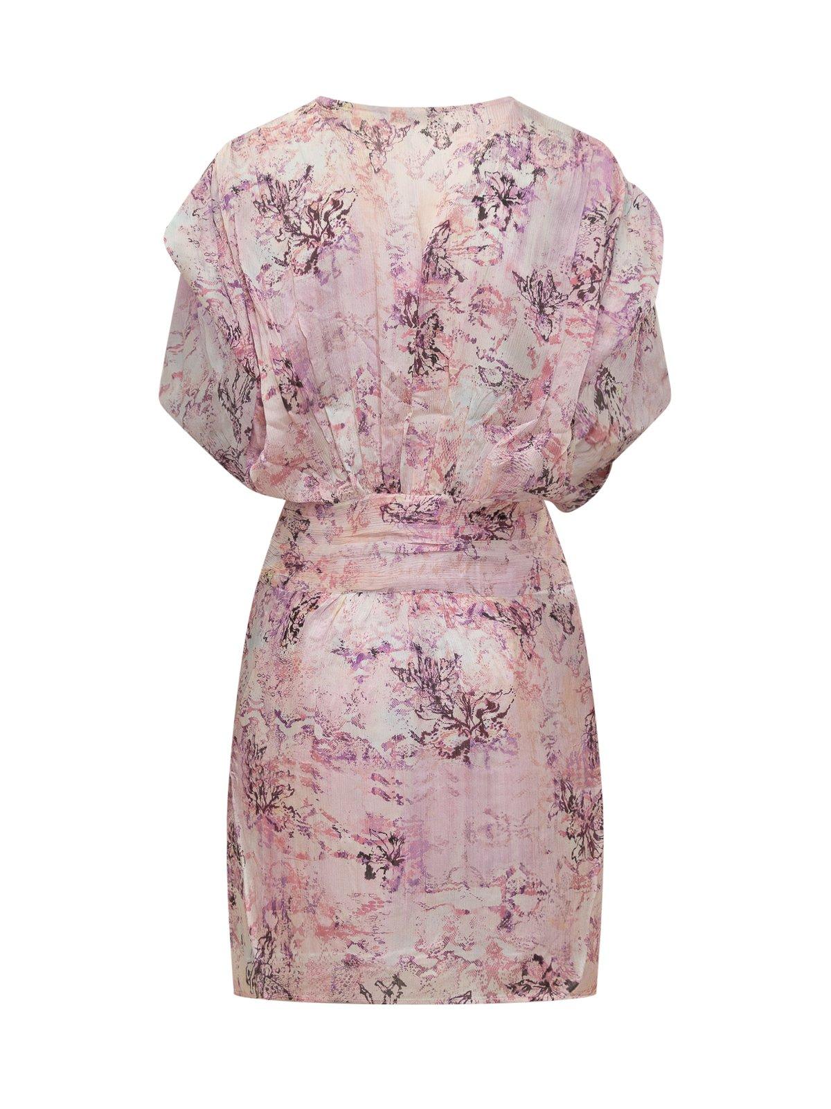 Shop Iro Floral Printed Midi Dress In Pink