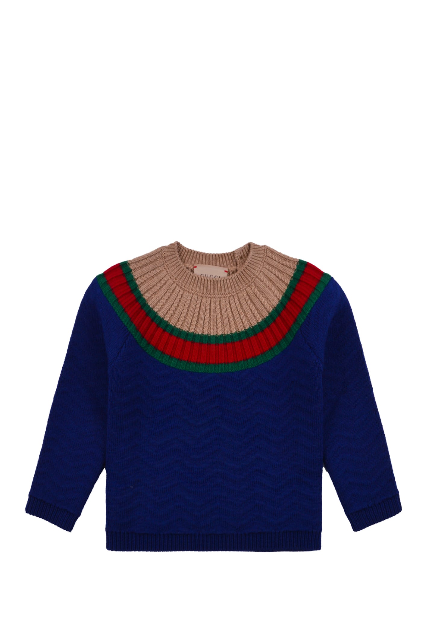 Gucci Kids' Wool Sweater With Web Detail In Multicolor