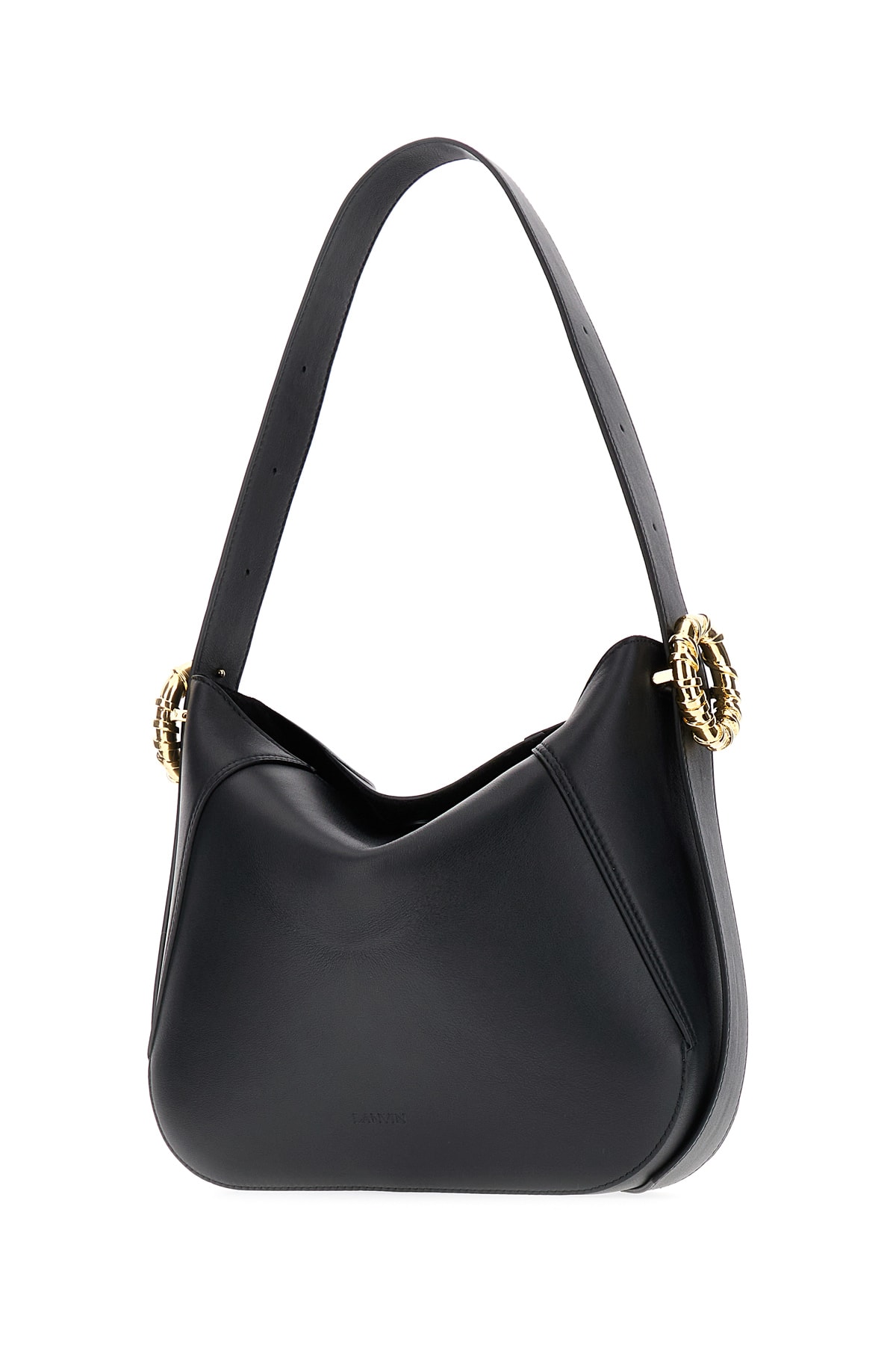 Shop Lanvin Black Leather Small-medium Melodie Shoulder Bag In 10