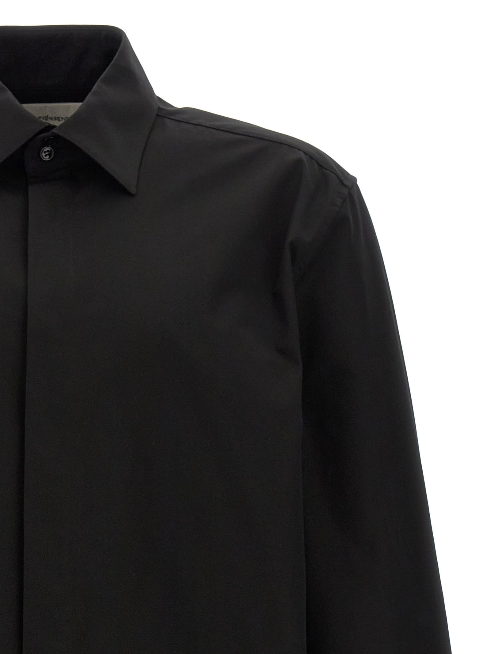 Saint Laurent Cassandre Shirt In Black