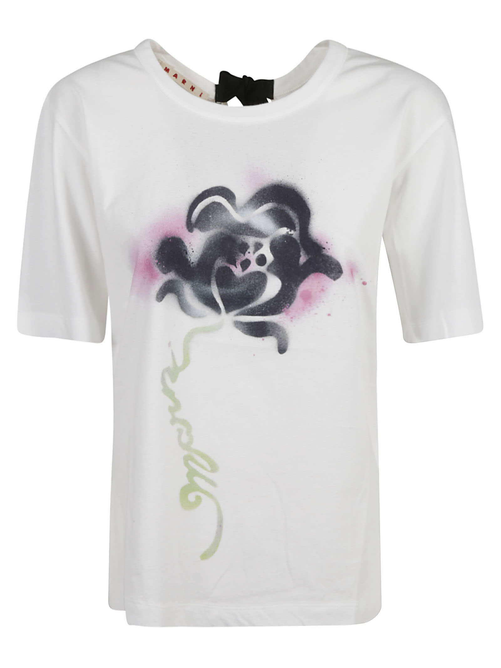 Marni Tie-back Signature Floral Print T-shirt