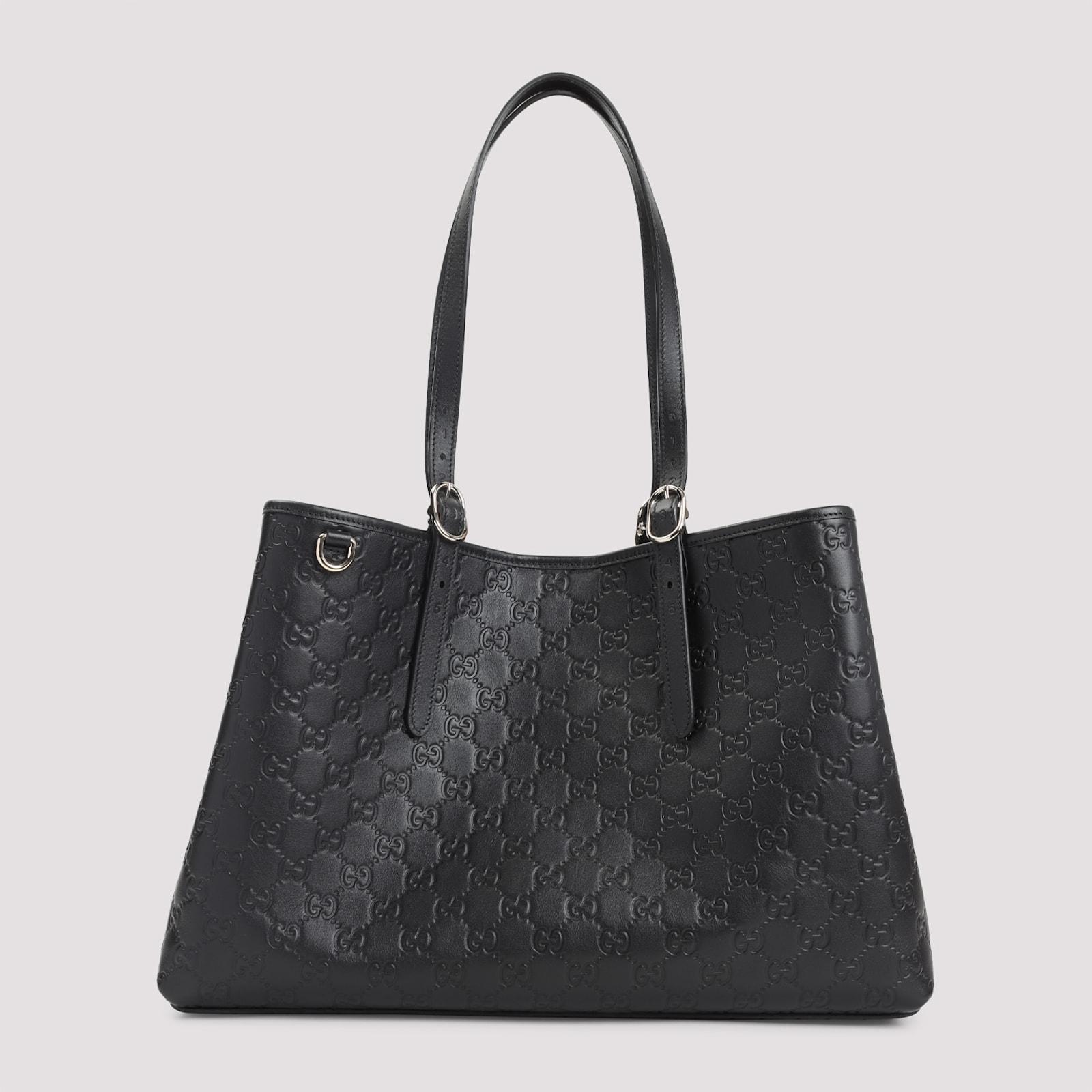 Gucci All-over Logo Tote Bag In Black