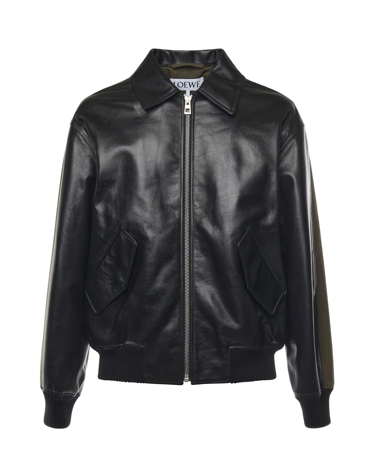 Hybrid Bomber In Calf Nappa And Cotton