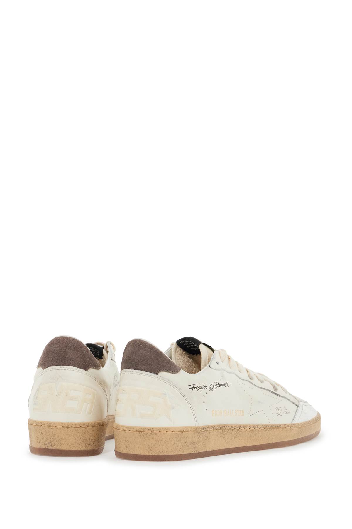 Shop Golden Goose Leather Ball Star Sneakers In In White/cinder (white)