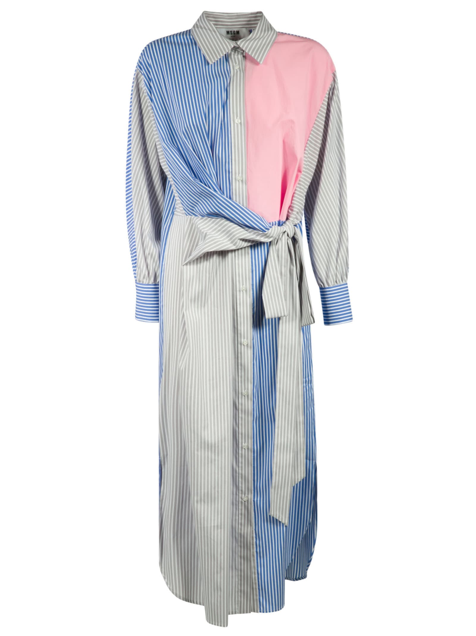 Photo of  MSGM Stripe Print Long Dress- shop MSGM Dresses online sales