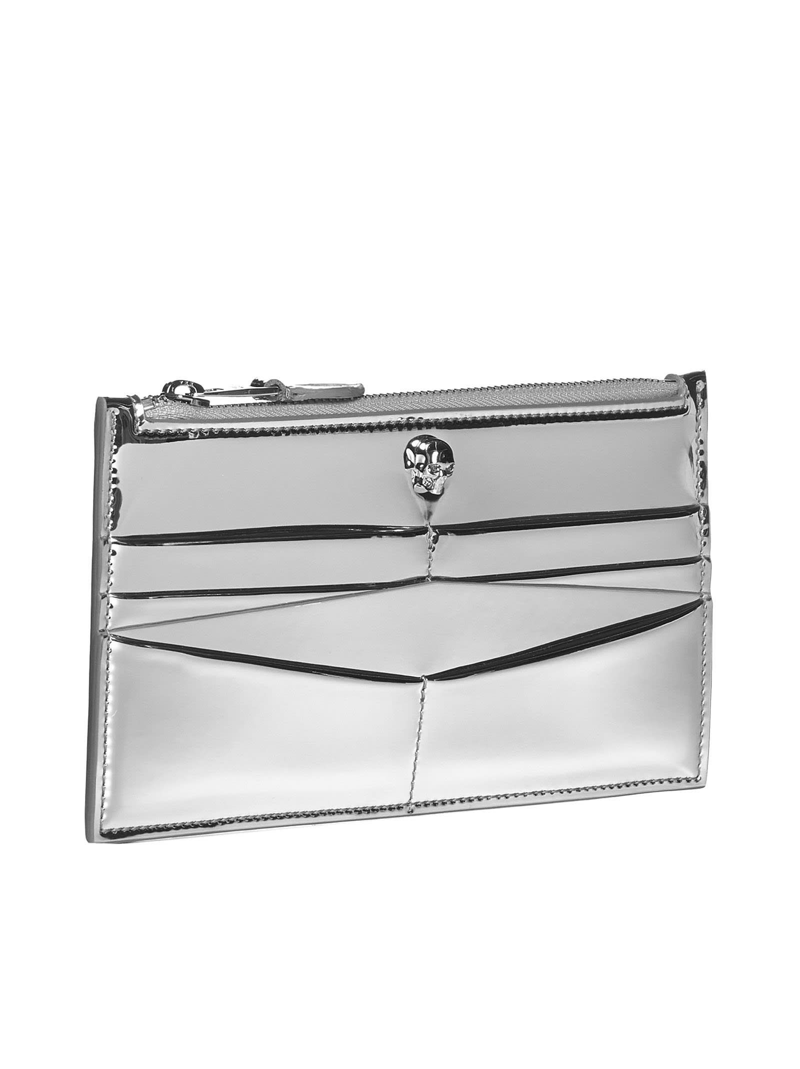 Shop Alexander Mcqueen Wallet In Silver