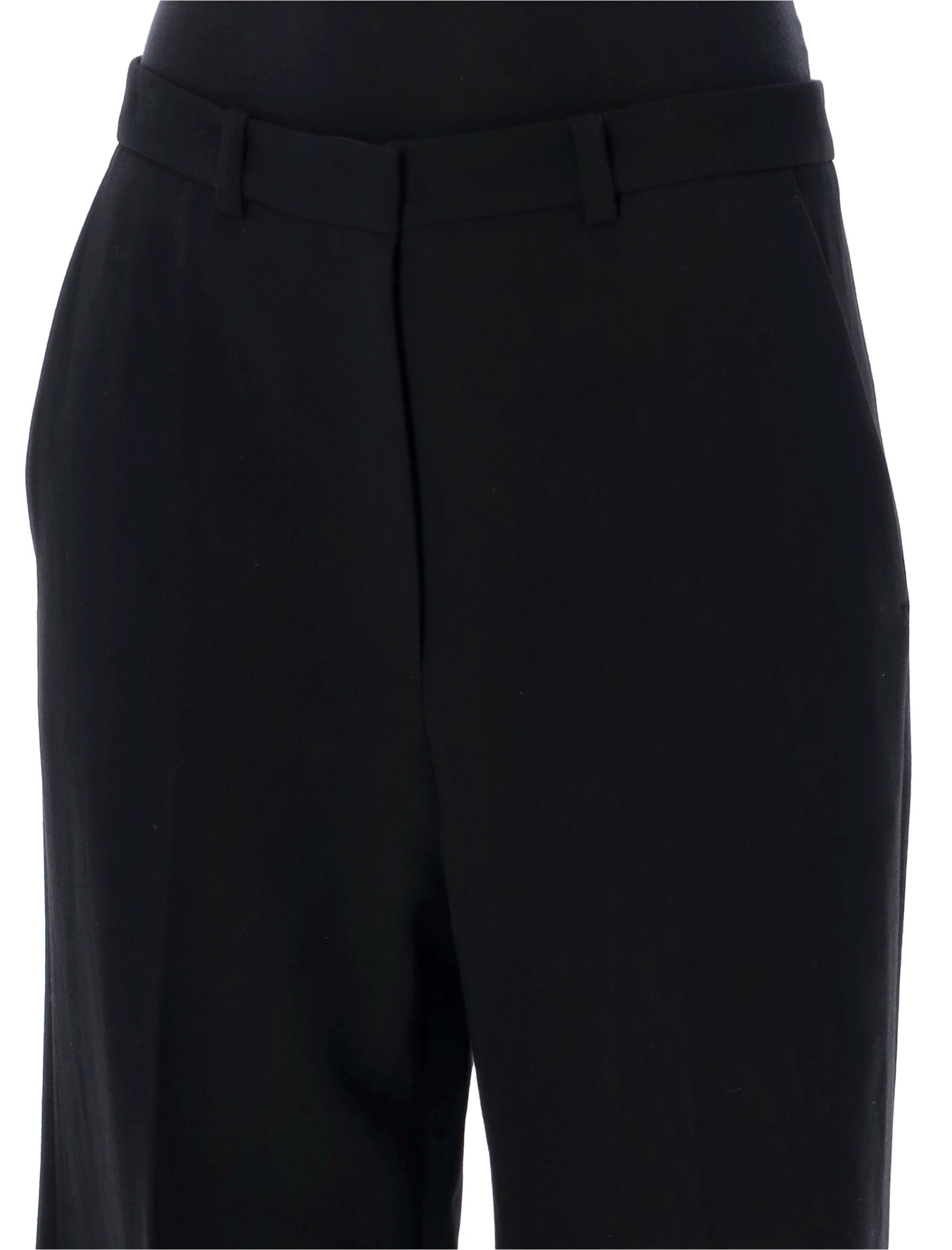 Shop Low Classic Wide Wool Trousers In Black