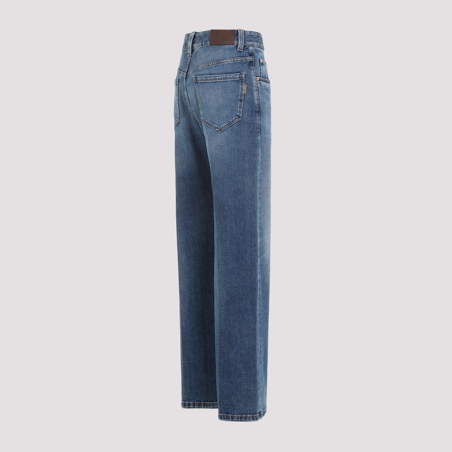 Shop Brunello Cucinelli Straight Leg Cotton Jeans In Blue Denim