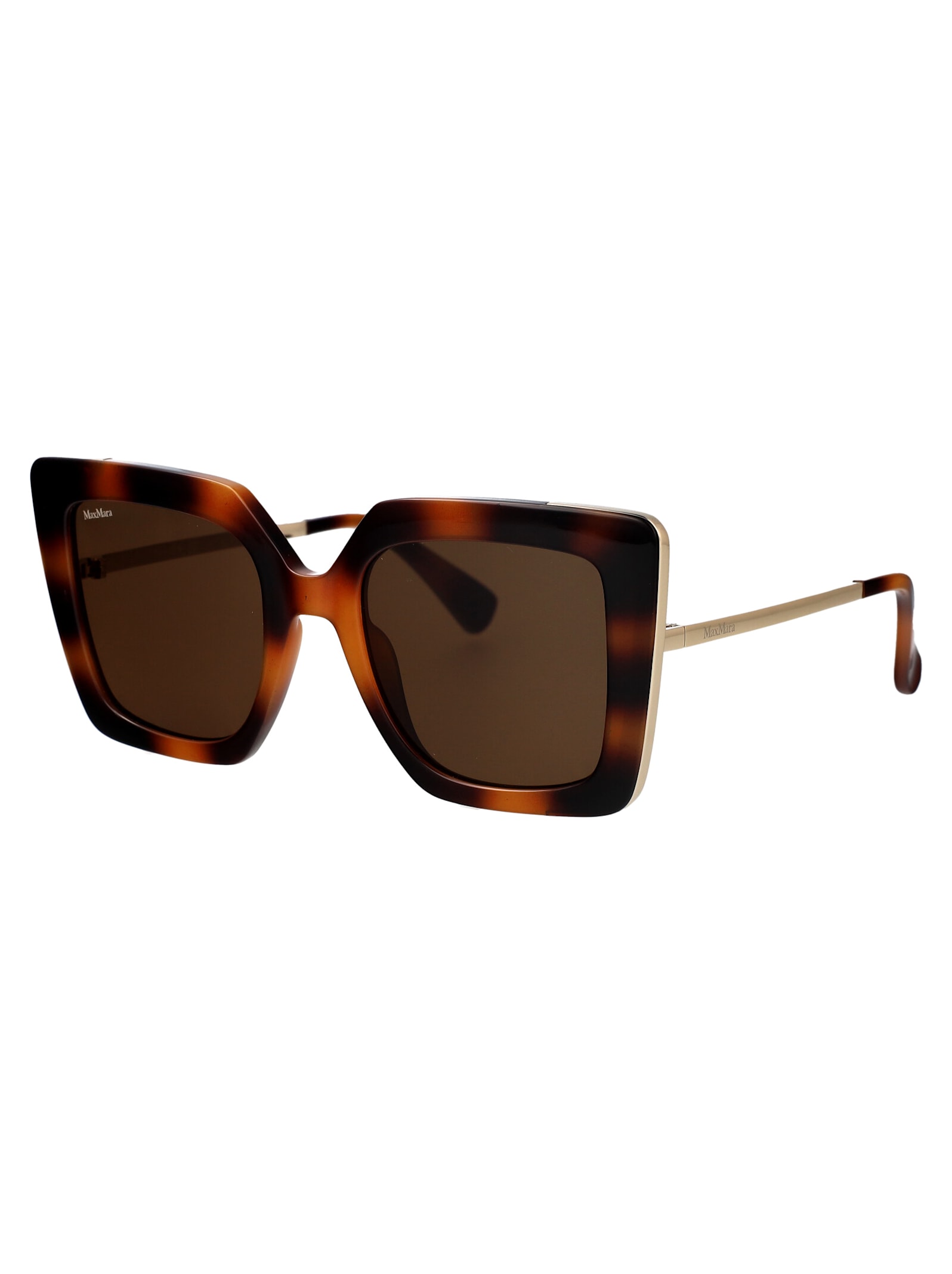 Max Mara Havana Injectate Sunglasses In Brown