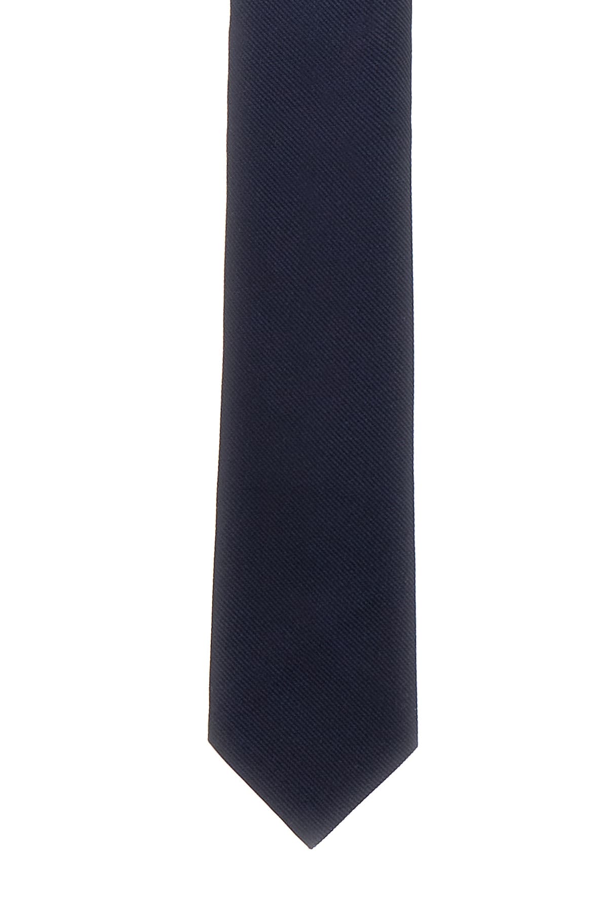 Shop Thom Browne Navy Blue Silk Tie In 415