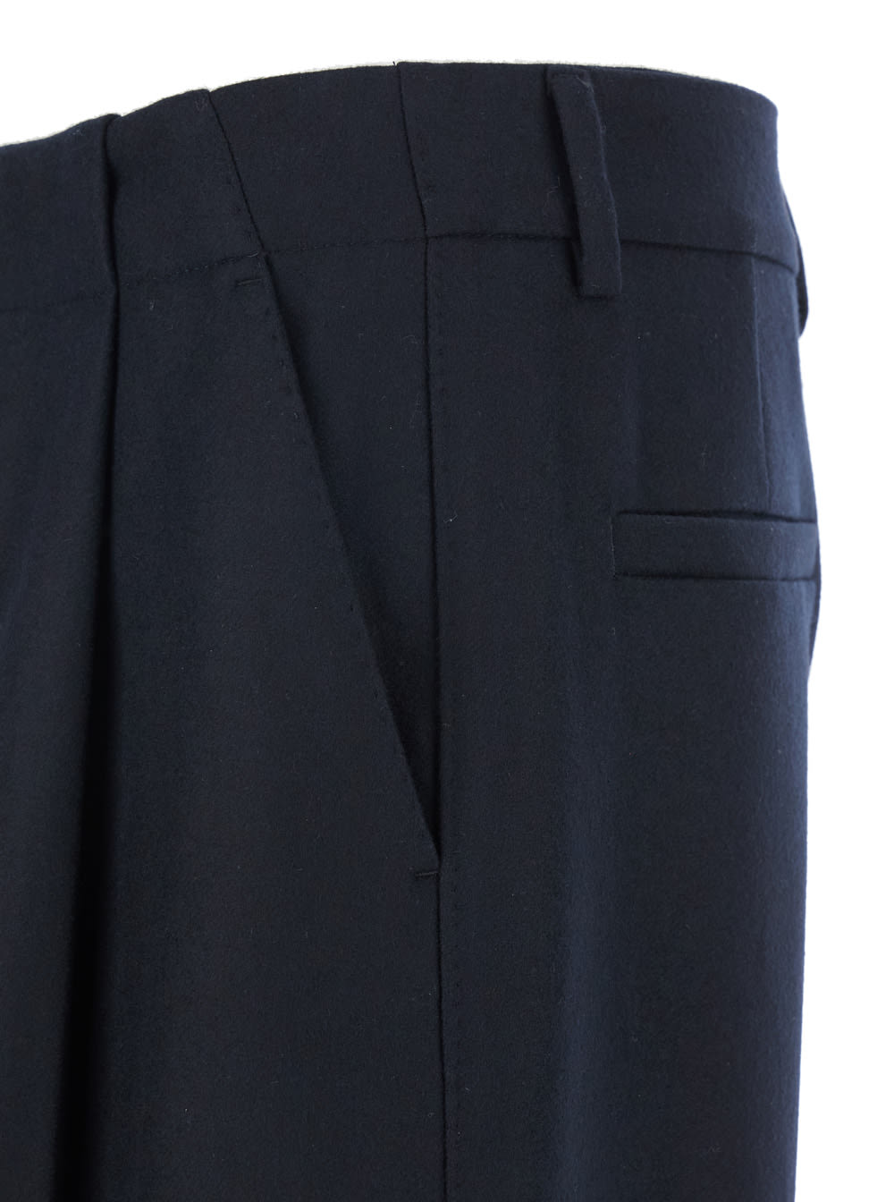 Dolce & Gabbana Black Wool Wide-leg Pant In Blue