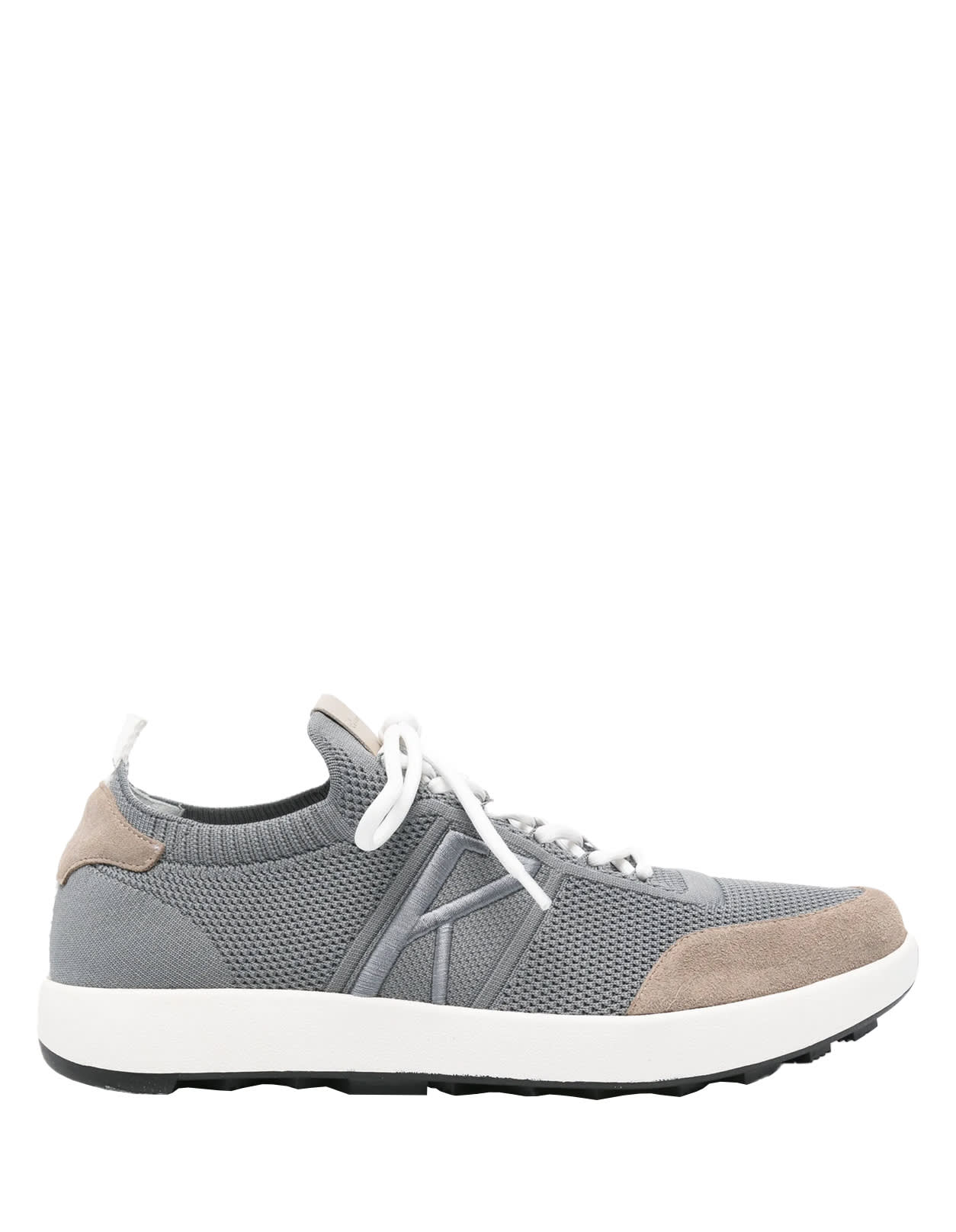 Grey Mesh Lace-up Sneakers