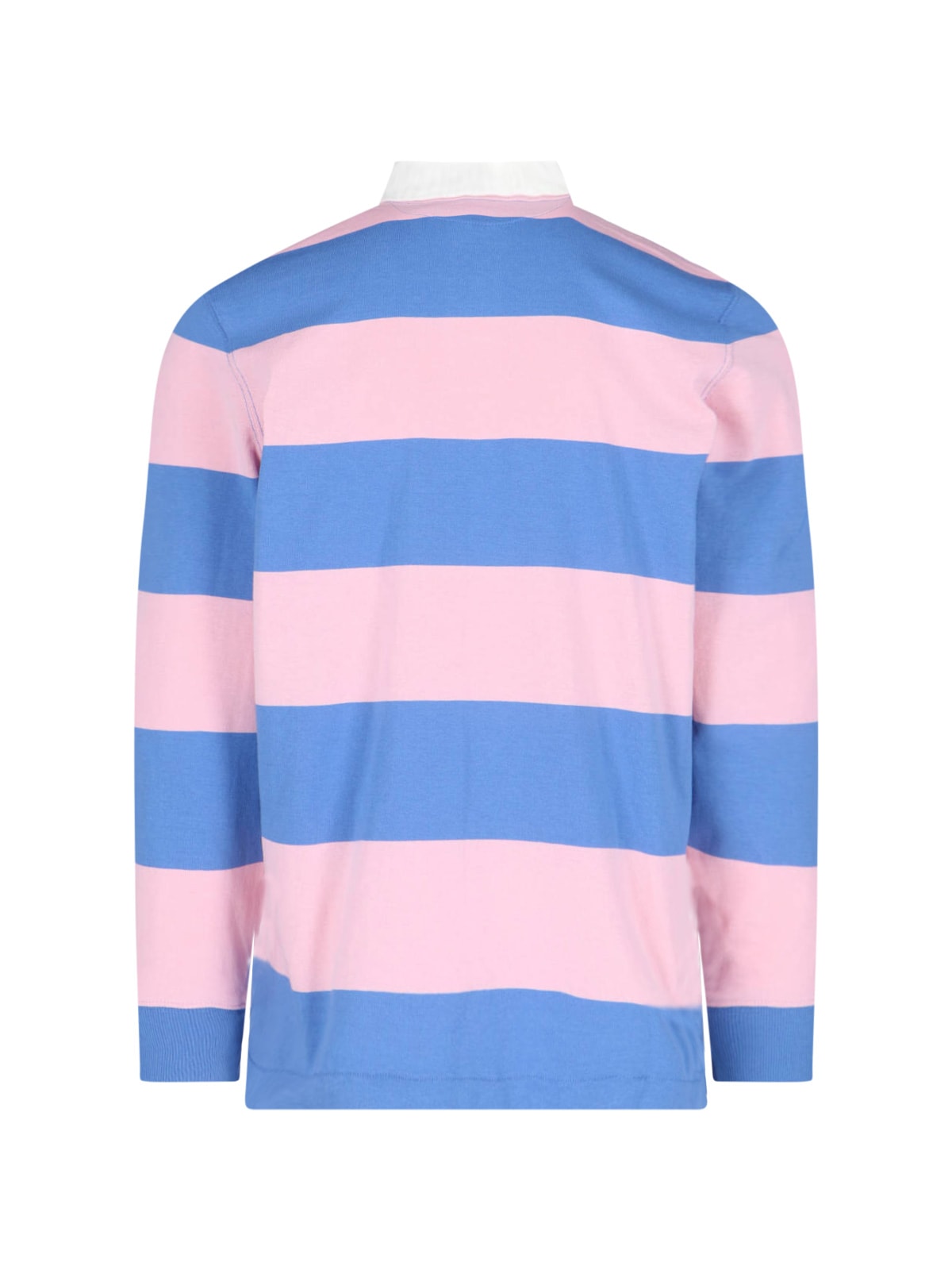 Polo Ralph Lauren Mens Rugby Striped Cotton-jersey Polo Shirt Pink Xxl In Garden Pink Blue