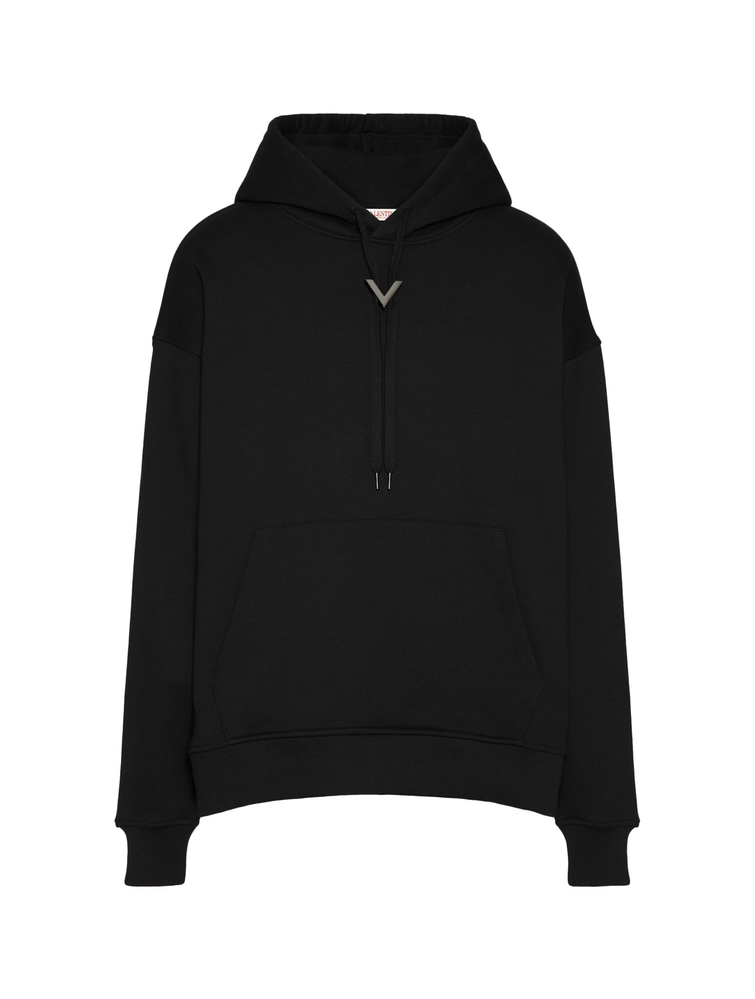 Shop Valentino Jersey Felpa V Detail Cotton Sweatshirt In No Black