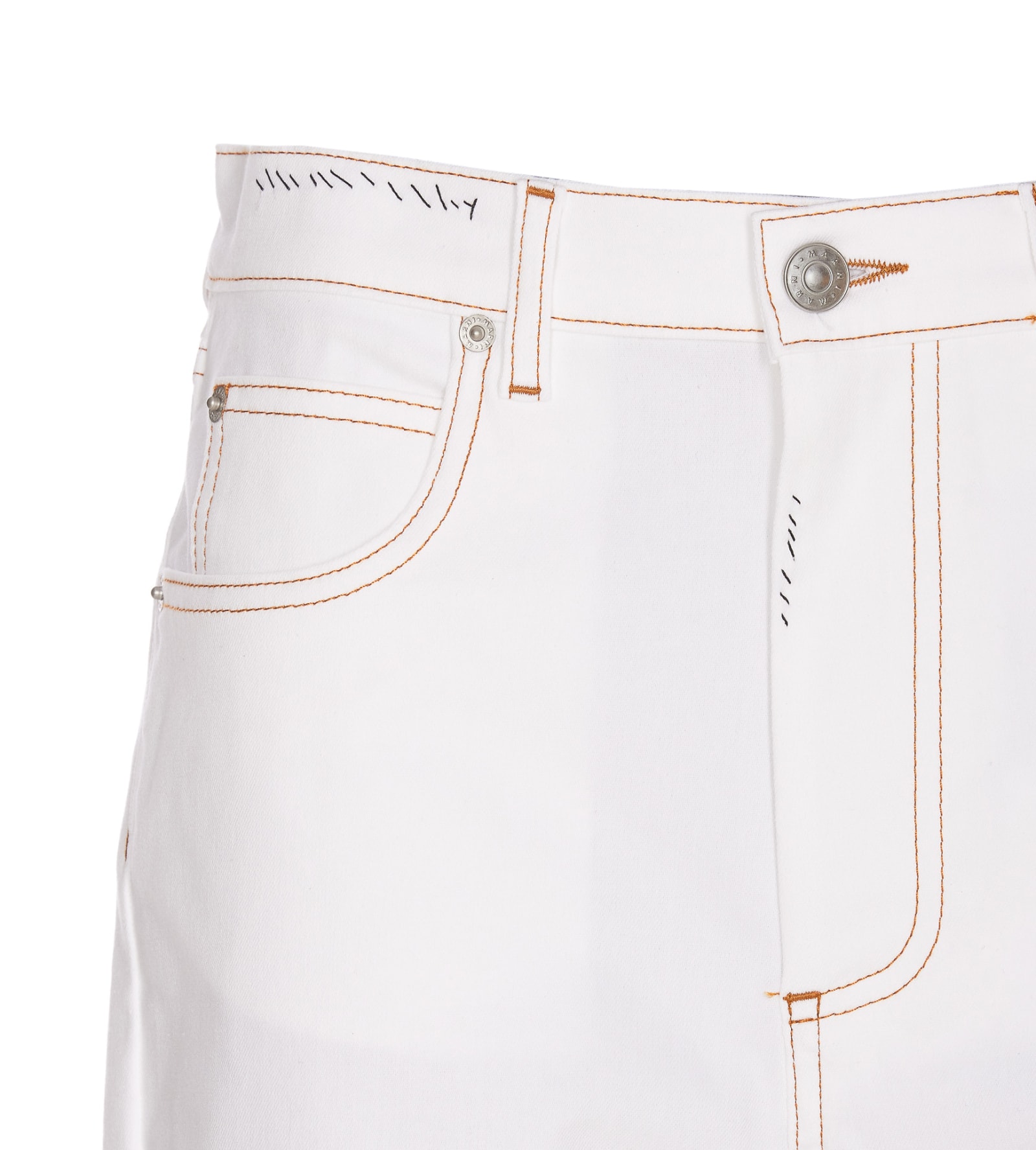 Shop Marni Lightweight Stretch Denim Shorts In Lily White