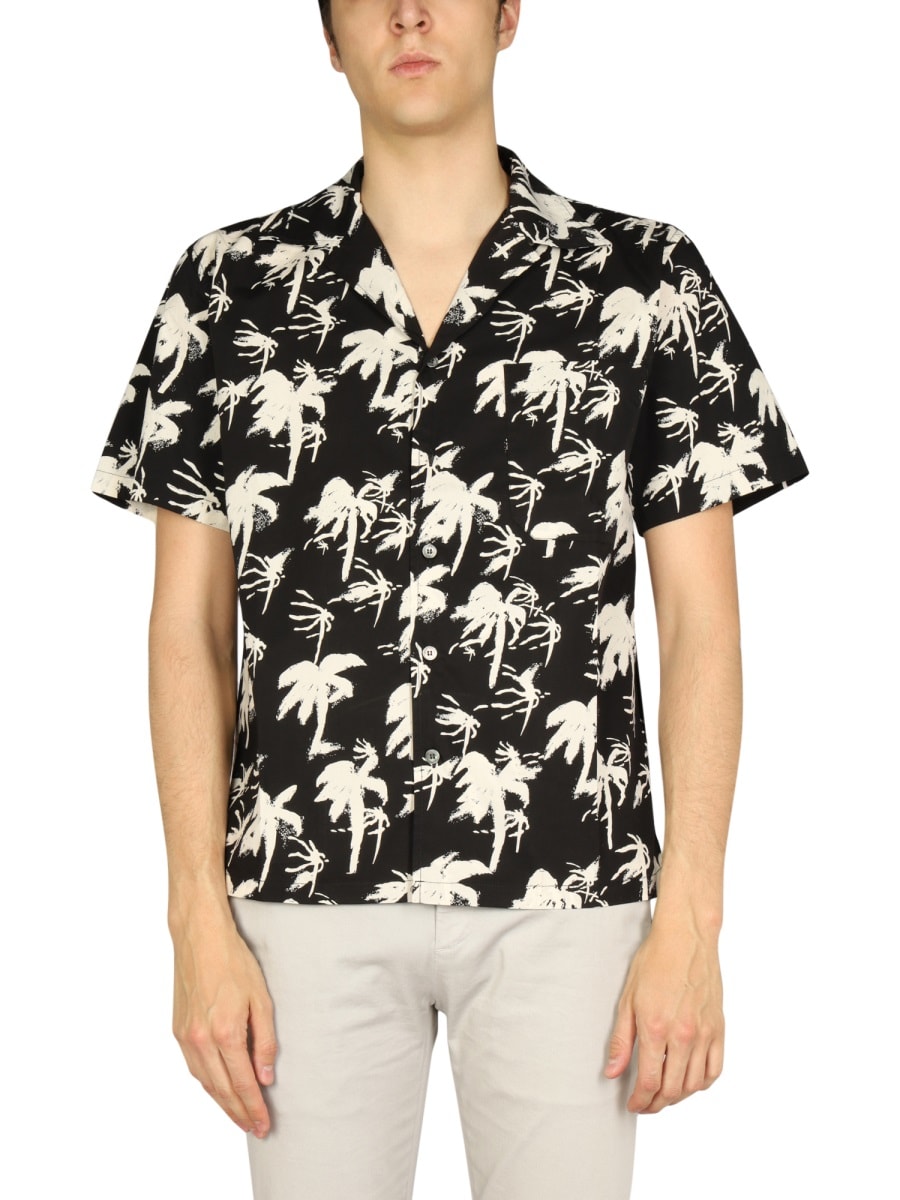 Shop Department Five Hawaiian Logo Print Shirt In Multicolour