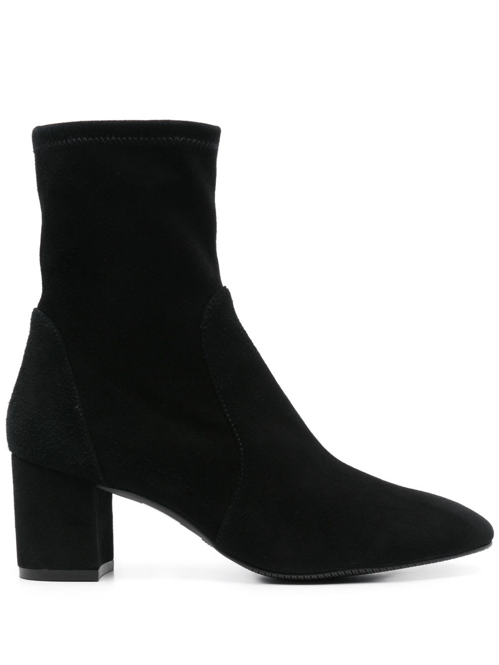 Stuart Weitzman Flareblock Womens Suede Pull On Ankle Boots In Black