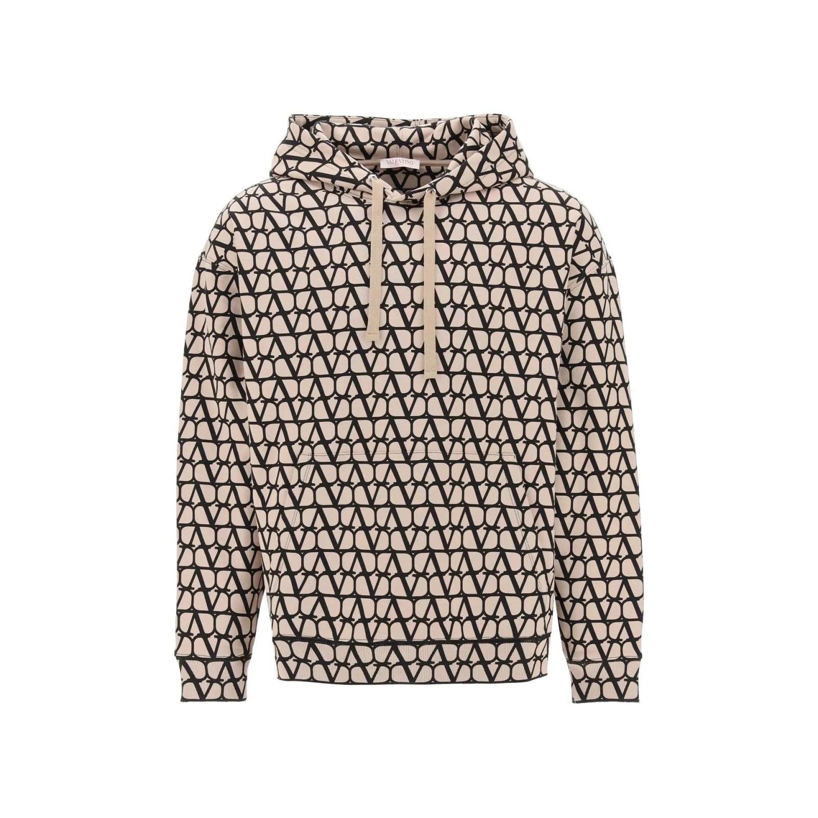 Valentino Toile Iconographe Hooded Sweatshirt In Beige