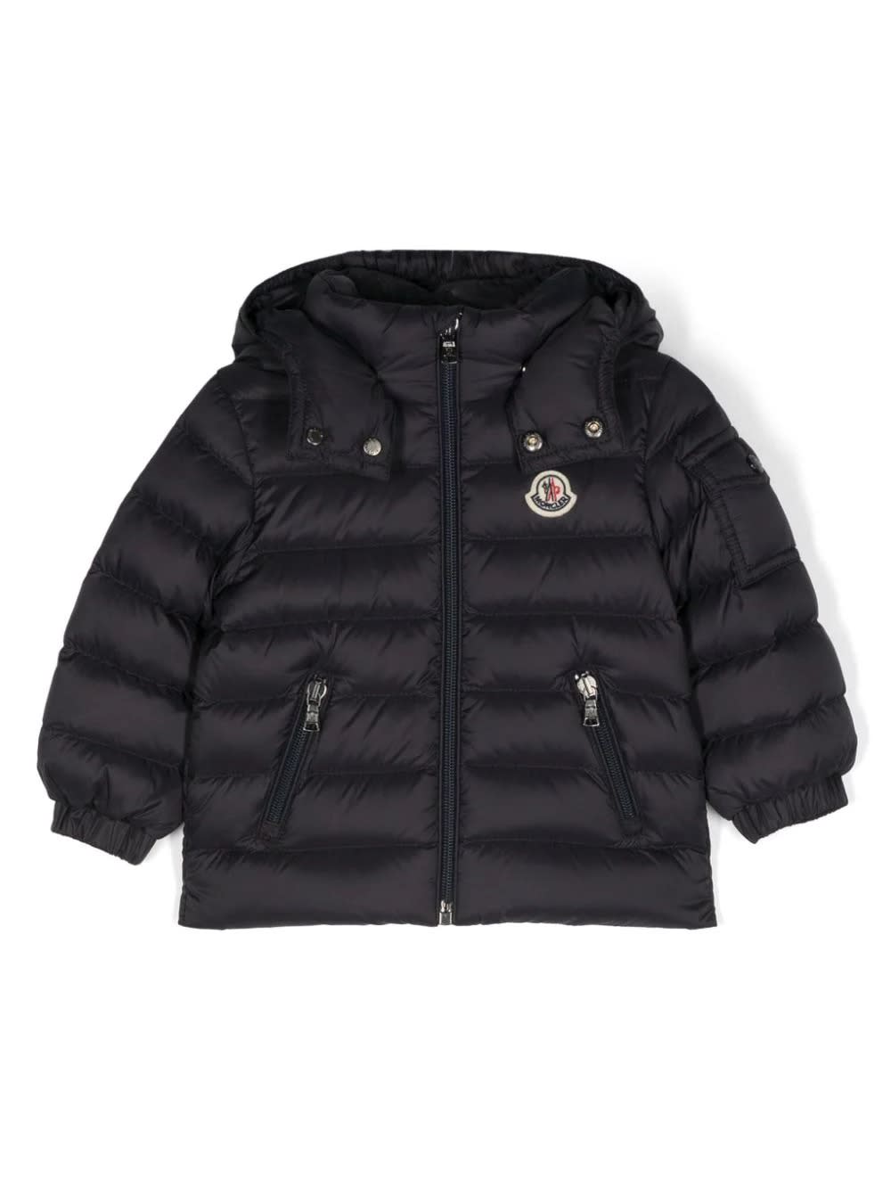 Shop Moncler Navy Blue Jules Down Jacket