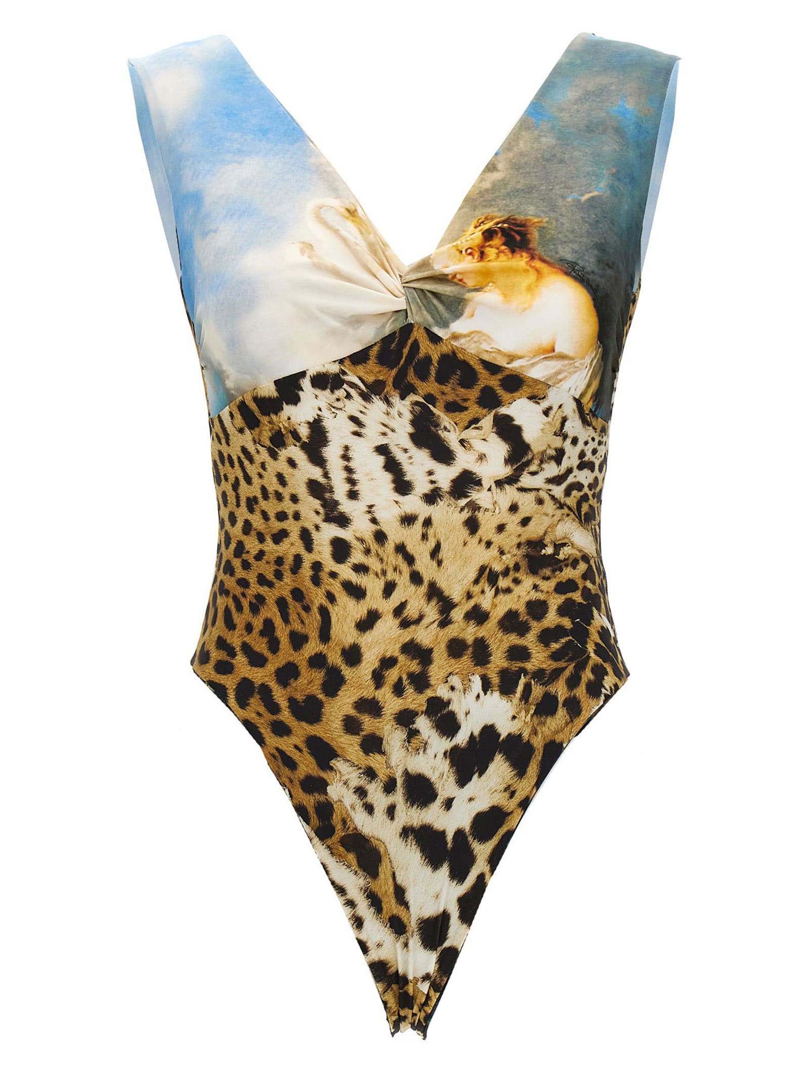 Shop Roberto Cavalli Wild Leda Reversible Inner Swimsuit In Multicolor