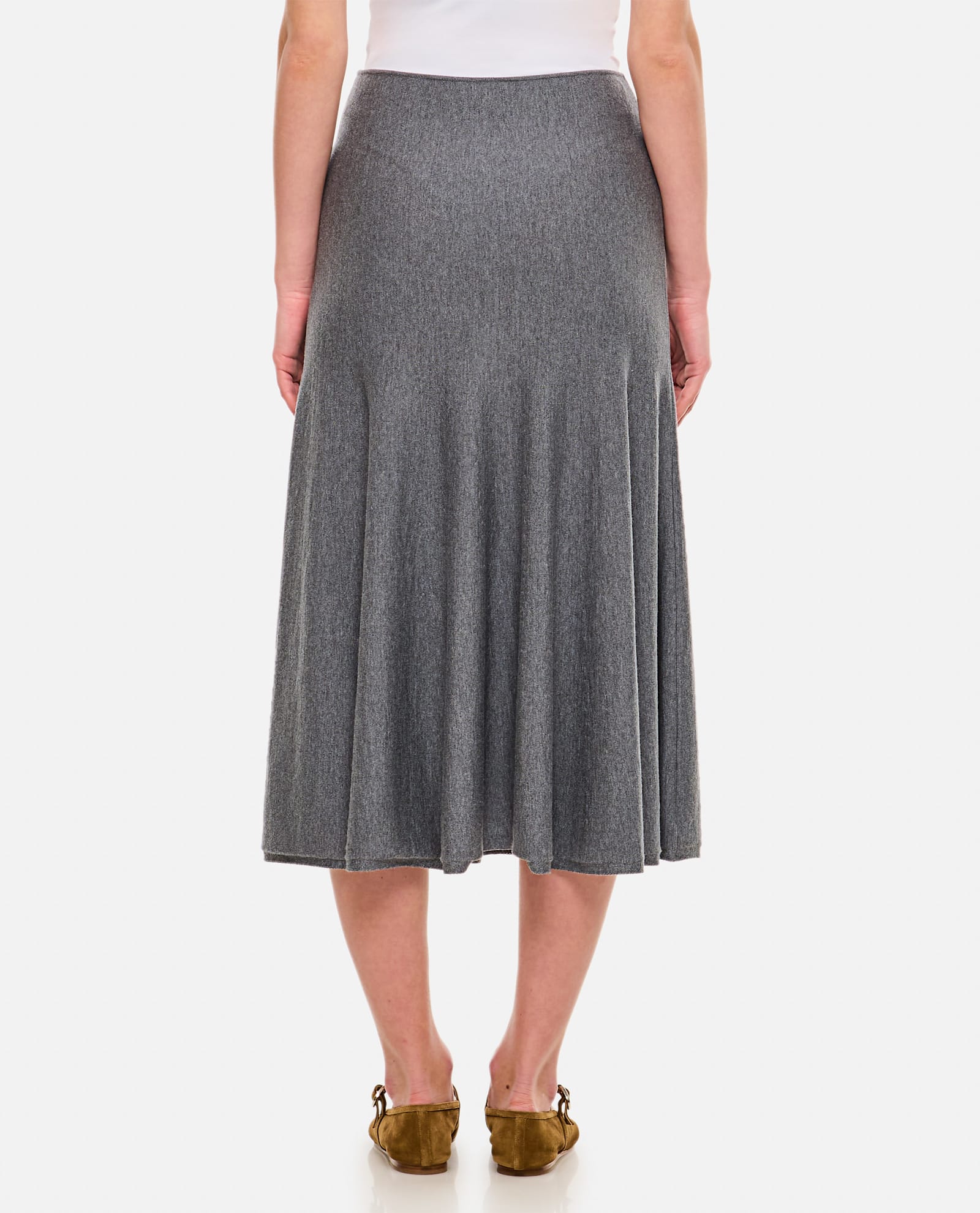 Khaite Odil Wool Skirt In Grey