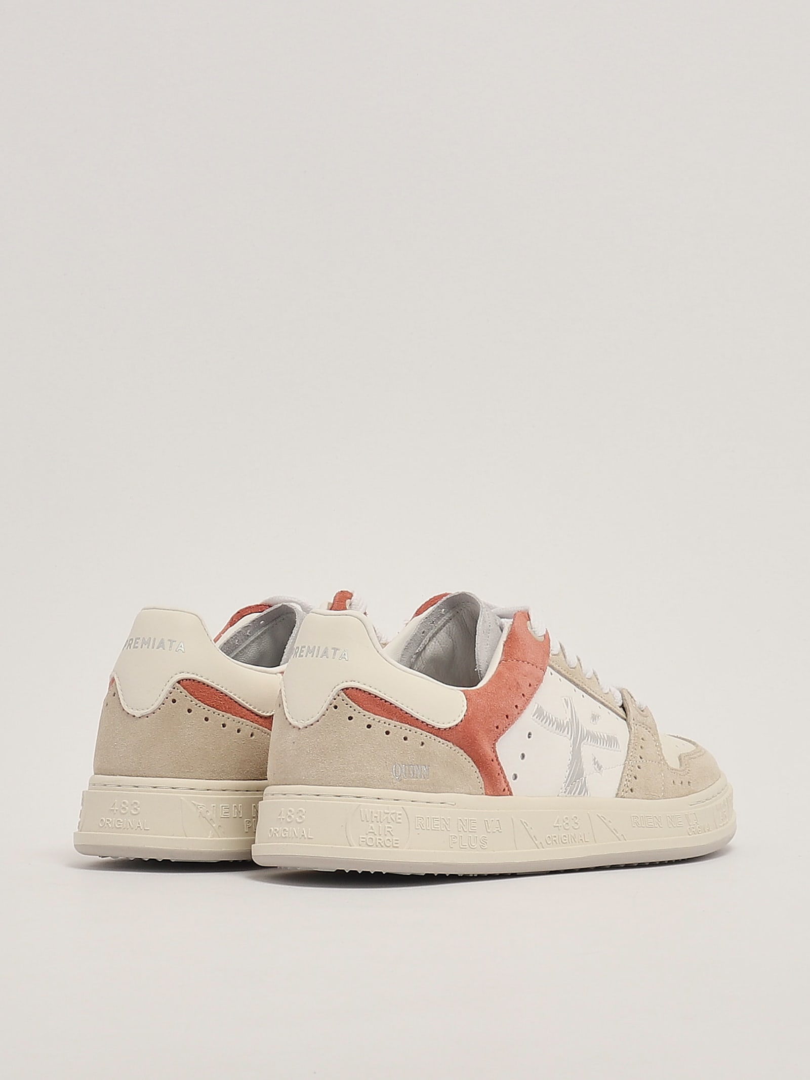 Shop Premiata Quinnd Sneaker In Bianco-beige