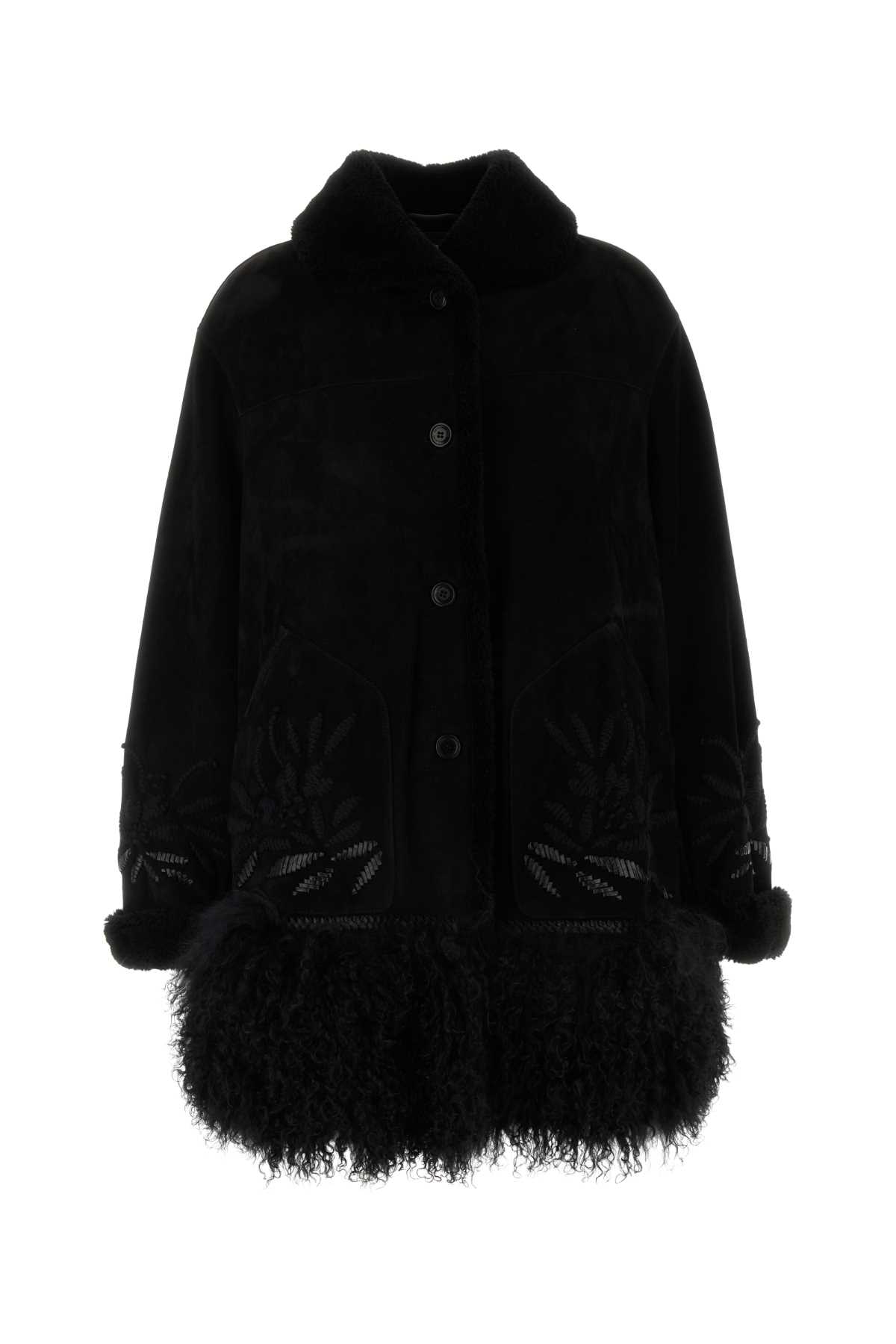 Ermanno Scervino Black Shearling Jacket