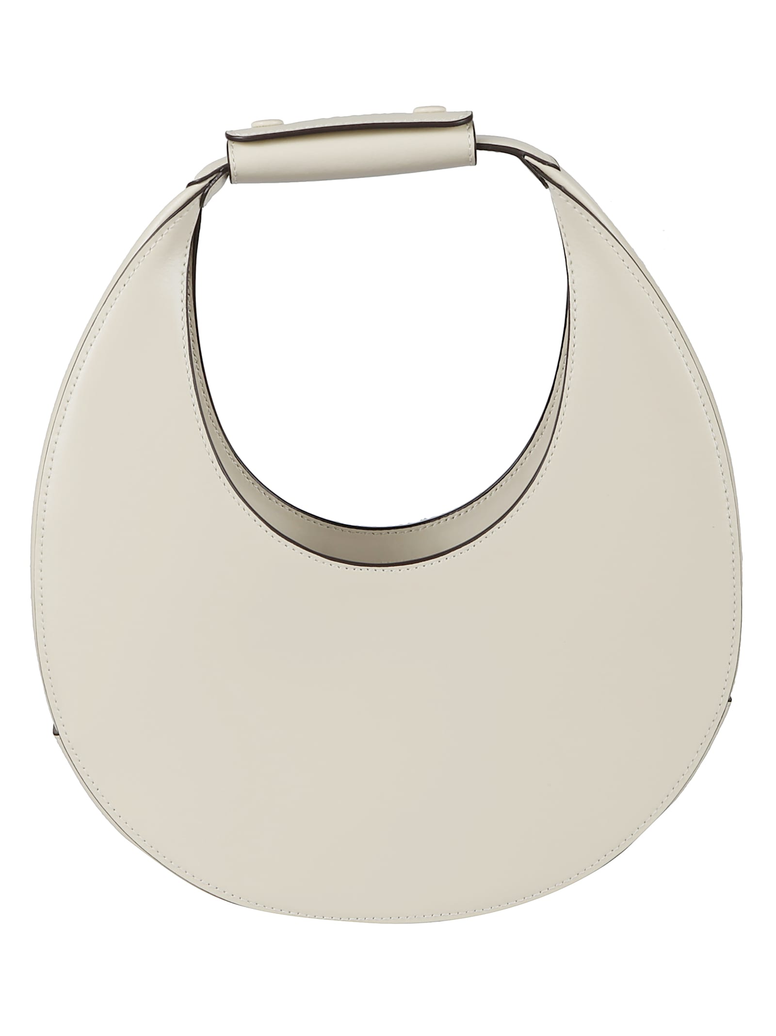Staud Crescent-shaped Cream Leather Mini Moon Bag In White