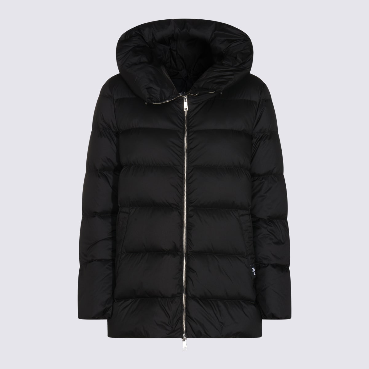 Add Hooded Zip Coat In Black