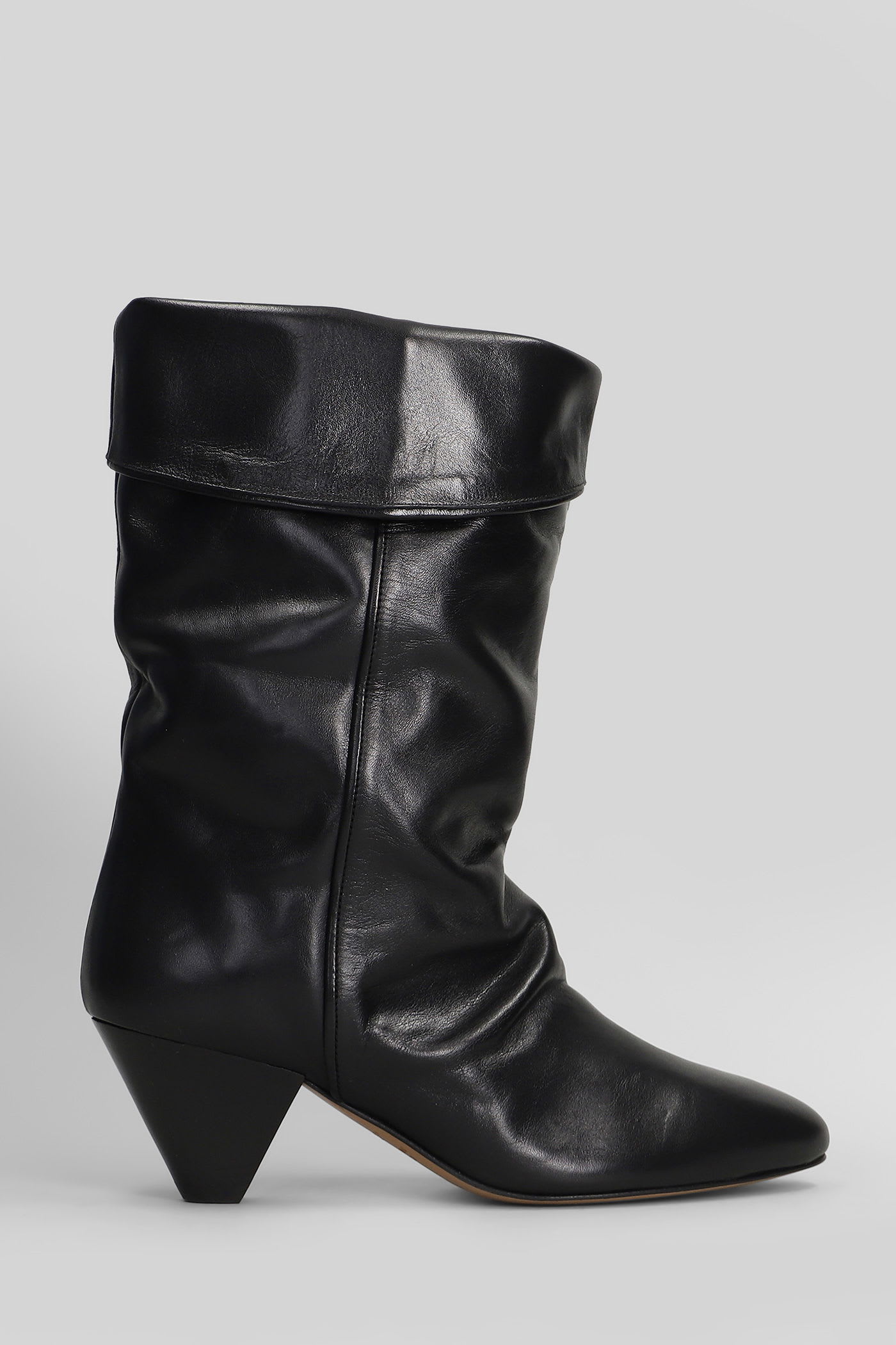 Isabel Marant Dalby High Heels Ankle Boots In Black Leather In Black