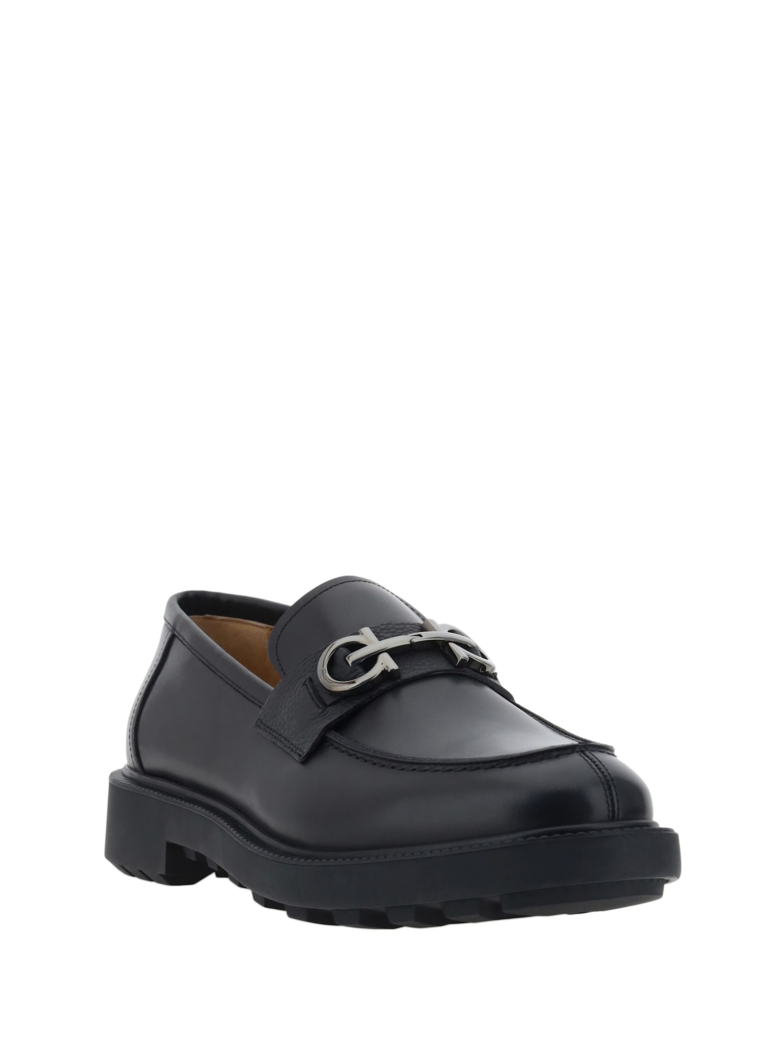 Shop Ferragamo Galles Ornament Loafers In Black