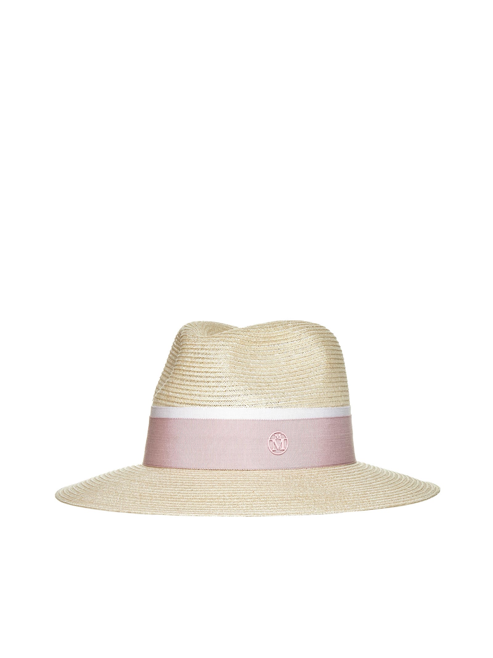 Shop Maison Michel Hat In Natural Pink