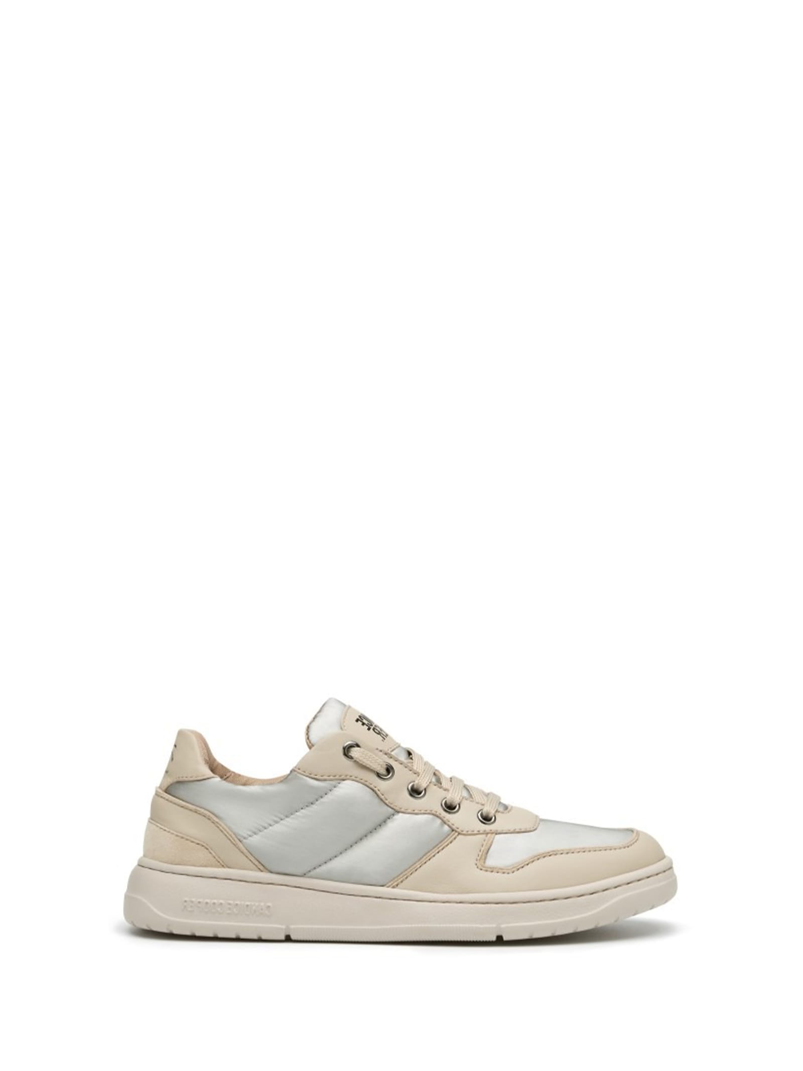 Shop Candice Cooper Sneaker In Nappa And Down Fabric In Beige