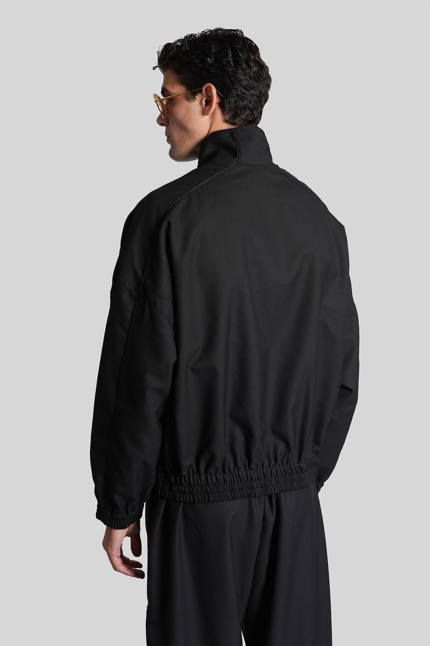 Willy Chavarria Ruff Rider Logo-embroidered Wool Bomber Jacket In Black