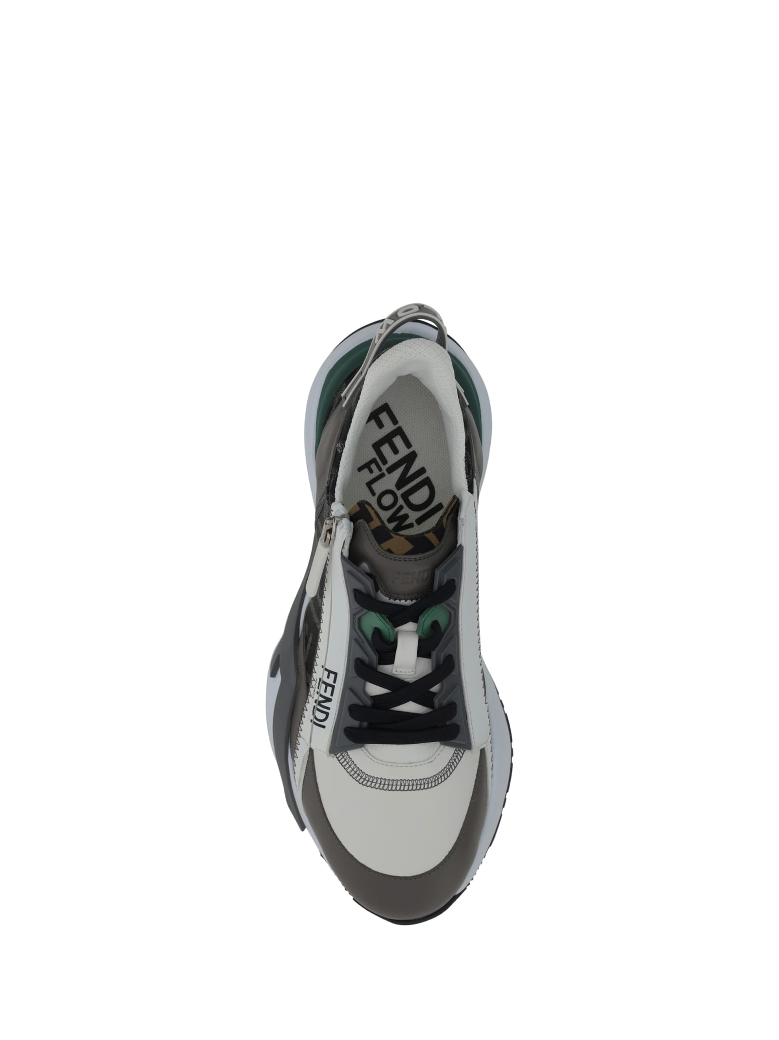 Shop Fendi Flow Running Sneakers In Grigio