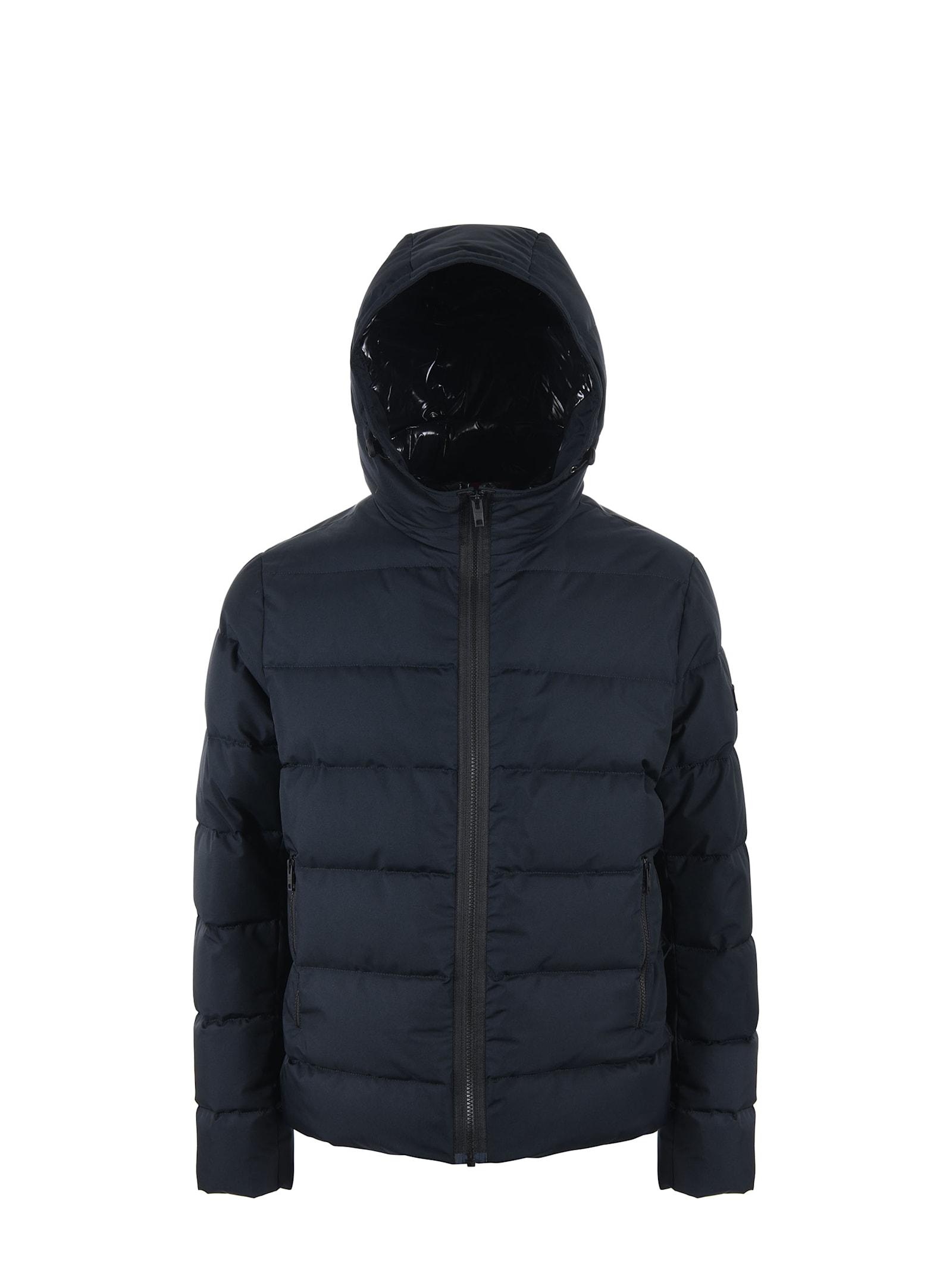 Fay Double Front Feather Jacket In Blu