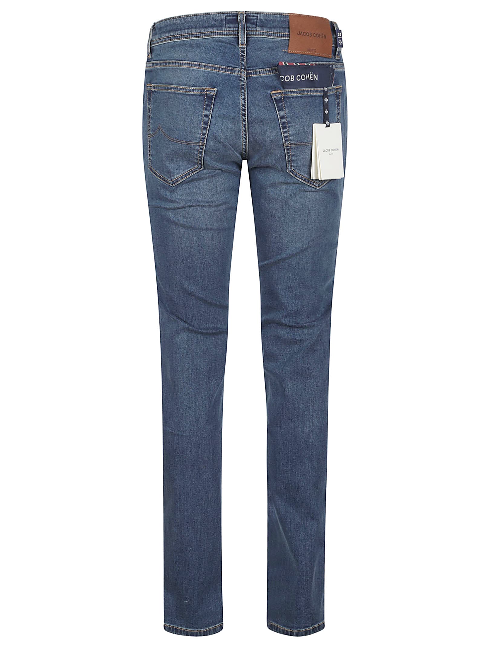 Jacob Cohen Medium-dark Wash Straight-leg Jeans With Classic Five-pocket Styling In Multi